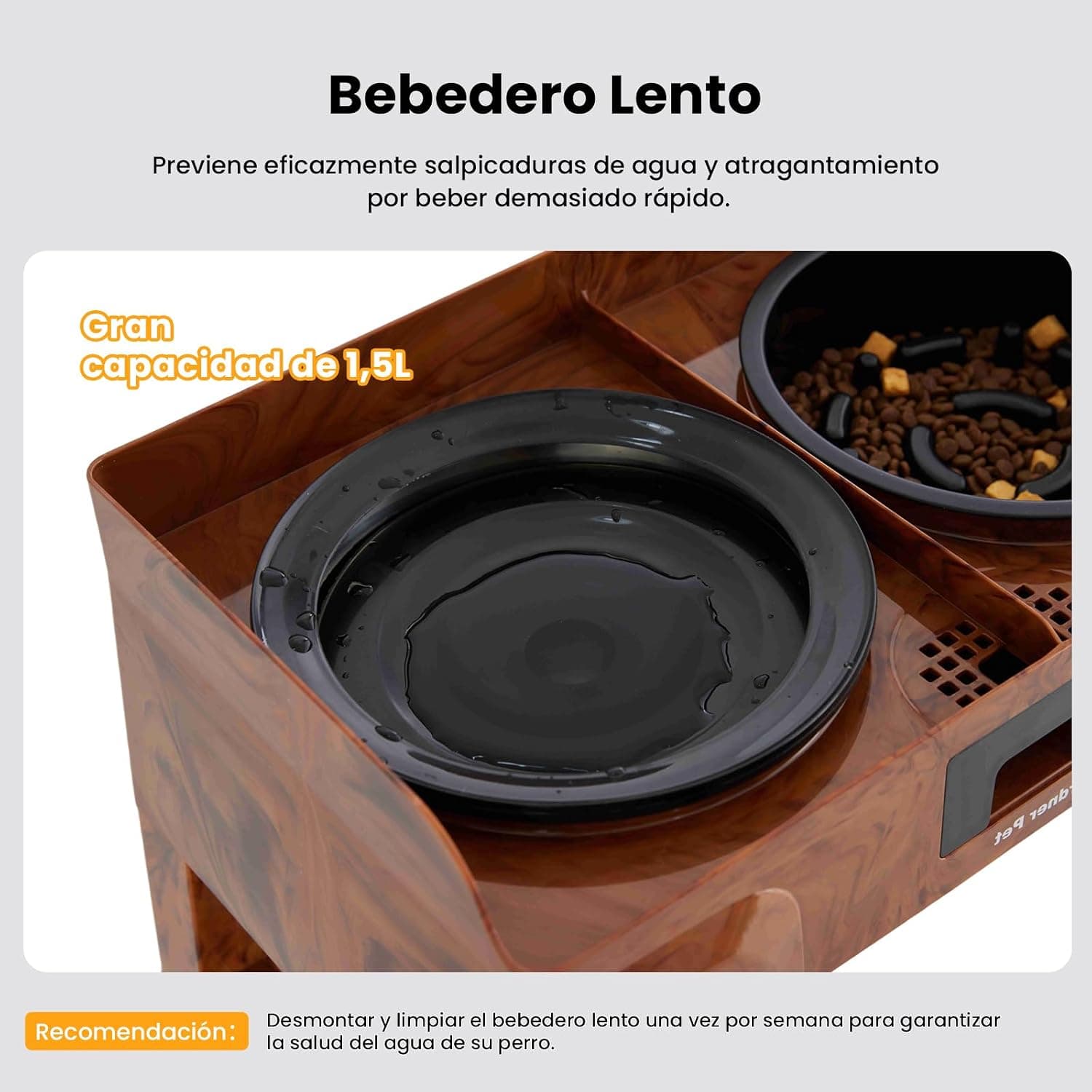 Comedero elevado antivuelco de acero inoxidable Gardner Pet, foto 3