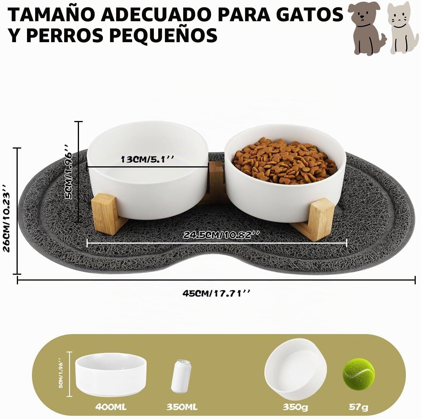 Comedero elevado de cerámica para perro pequeño, foto 3