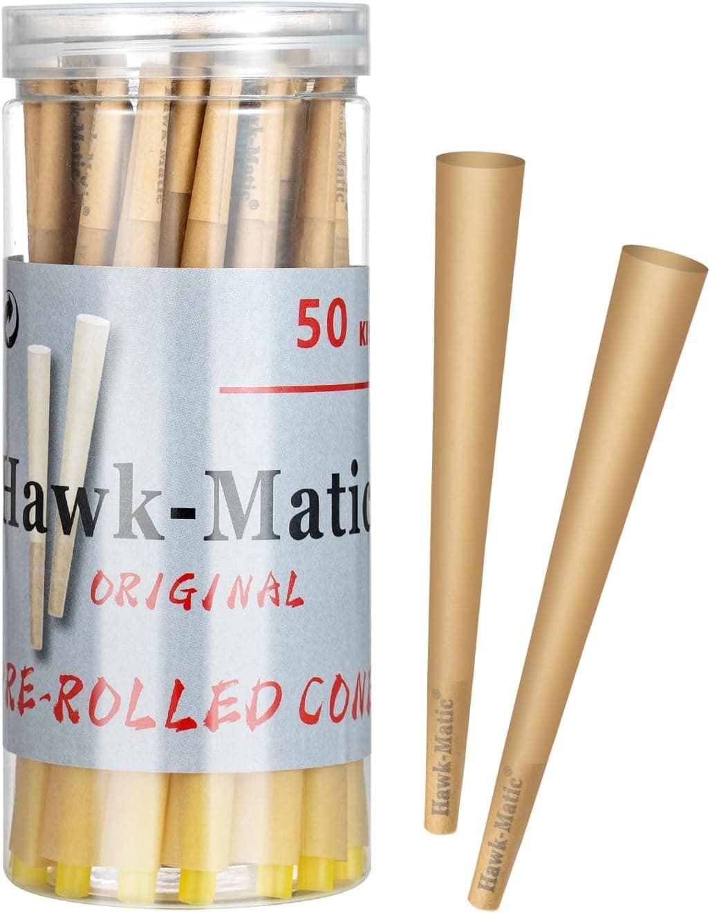 Pack de conos preenrollados de papel de liar natural con boquilla