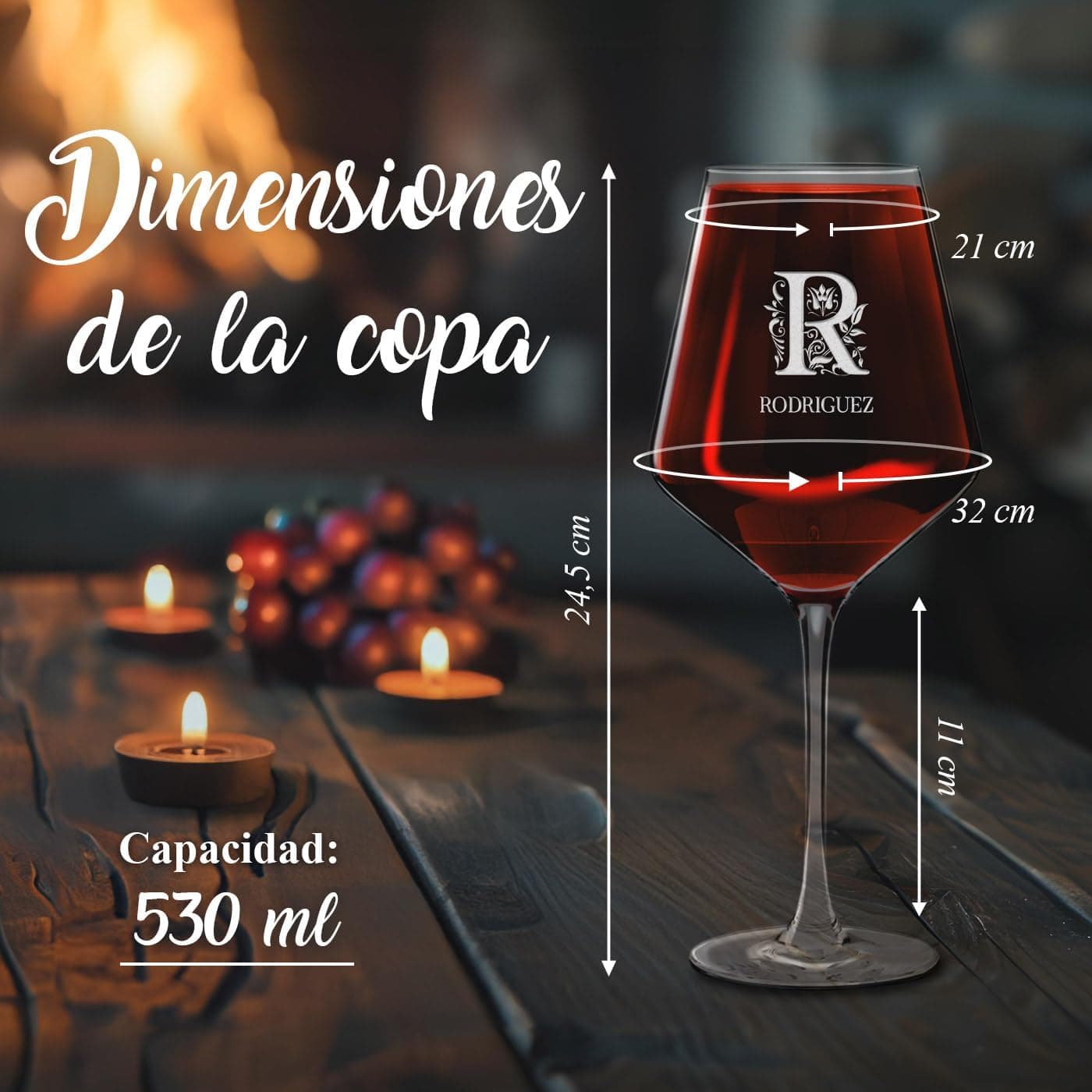 Copas de Vino Personalizables de 530 ml, foto 3