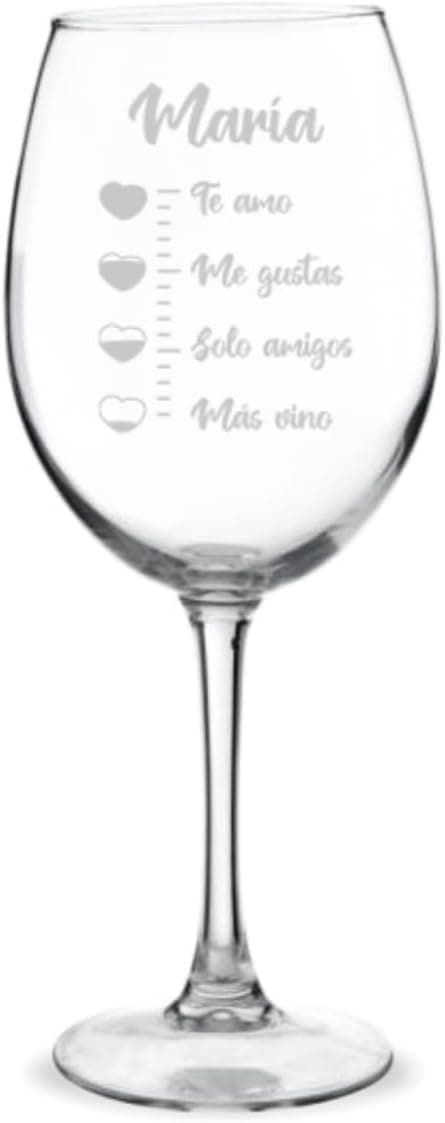 Copa de vino de cristal templado con un diseño grabado