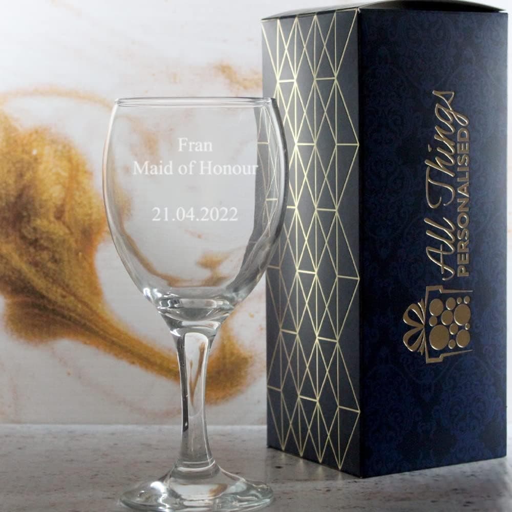 Copa de vino personalizada con mensaje grabado, foto 3