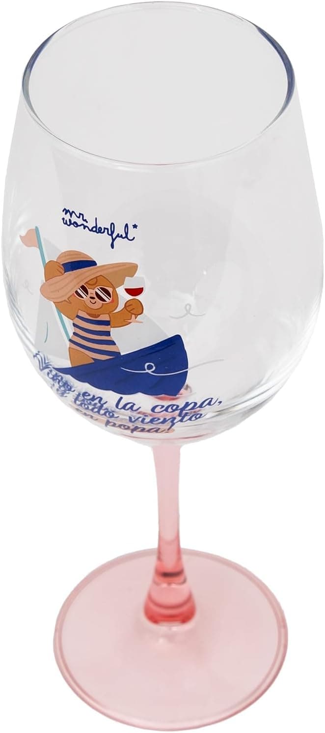 Copa de vino «vino en la copa y todo viento en popa», de Mr. Wonderful, foto 2