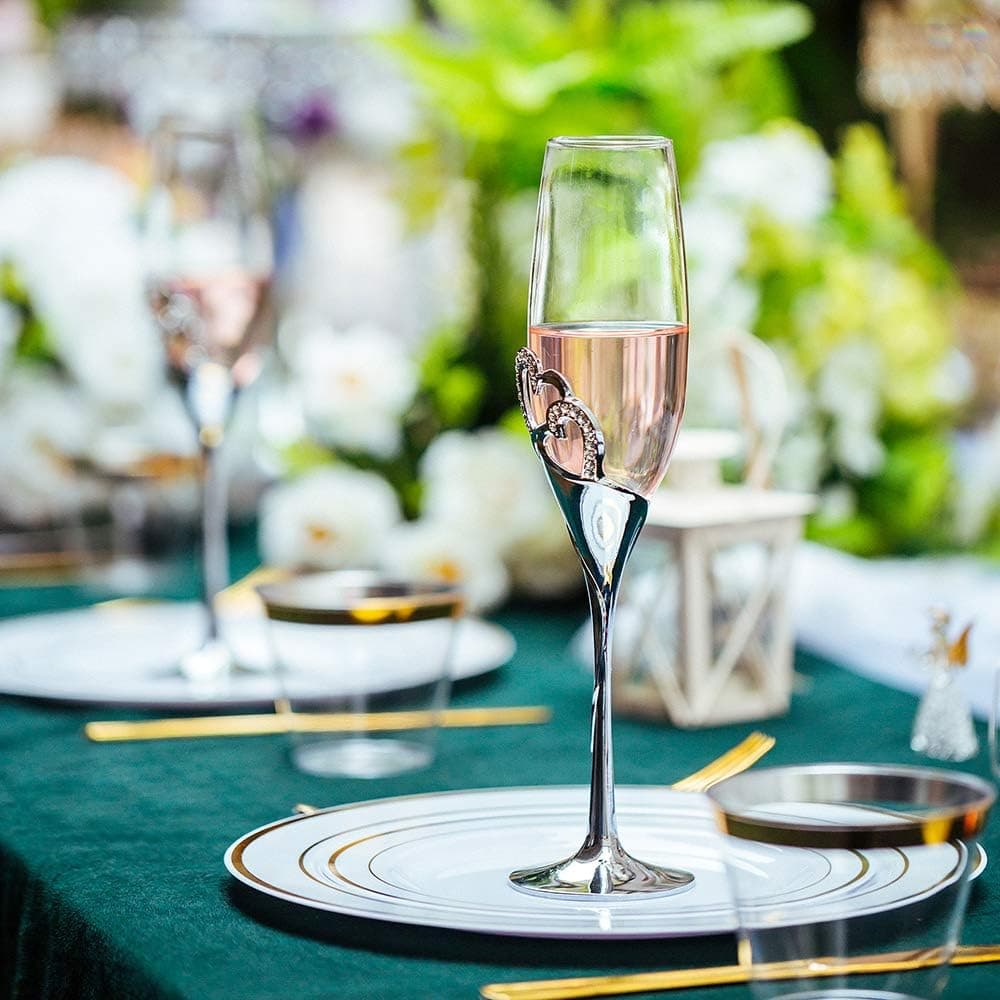 Copas de Champán con Corazón Sziqiqi para Bodas de Plata, foto 2