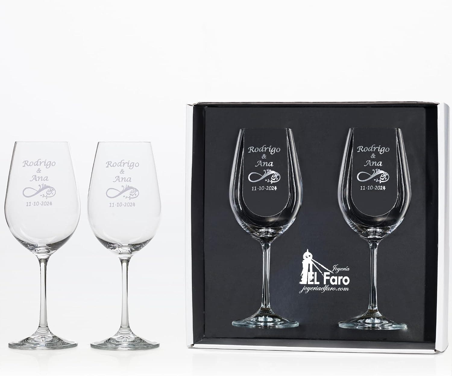 Copas de Vino Personalizadas con el Símbolo del Infinito, foto 3