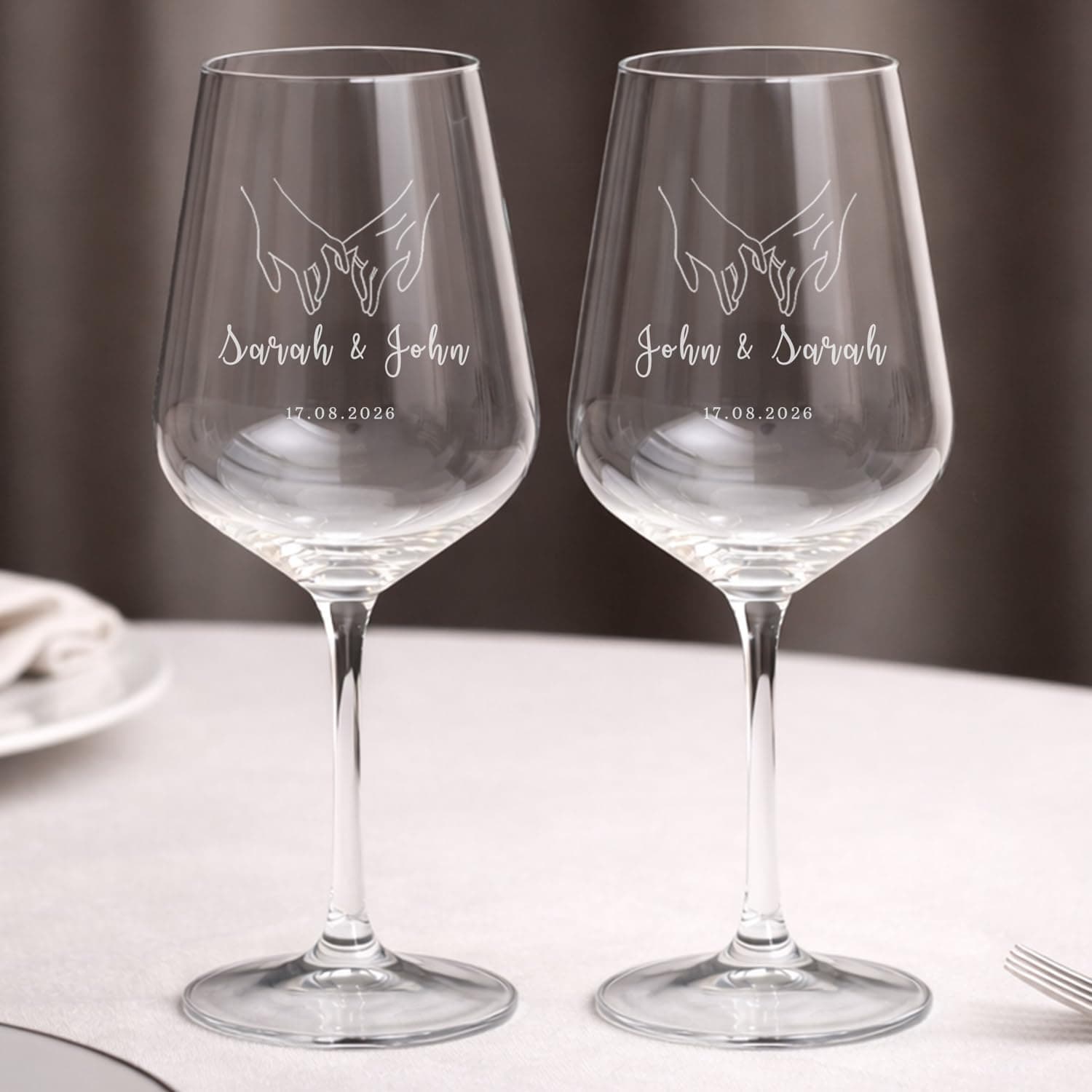 Copas de vino personalizadas para boda, cristal de Bohemia, de Wanapix, foto 2