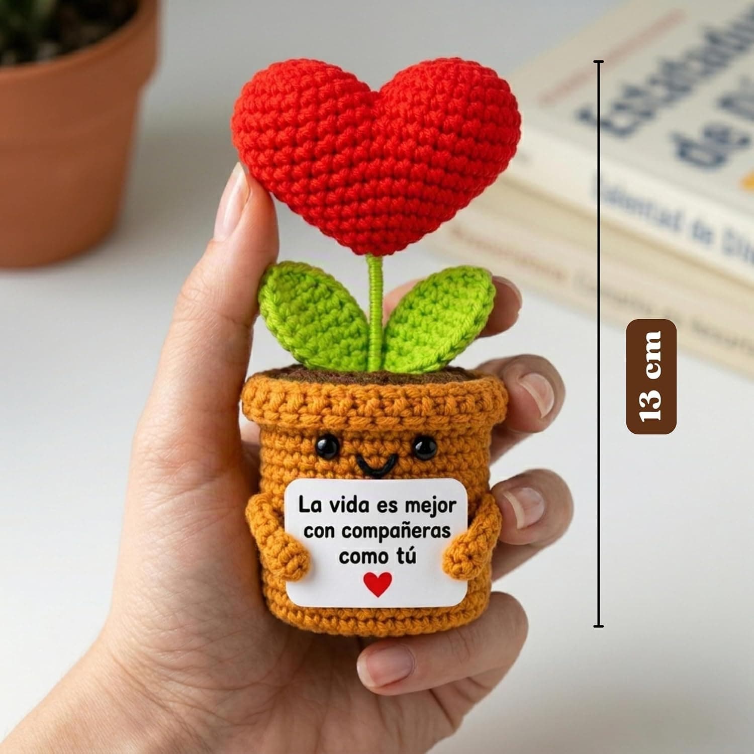 Corazón de crochet con tarjeta para compañera de trabajo, foto 2