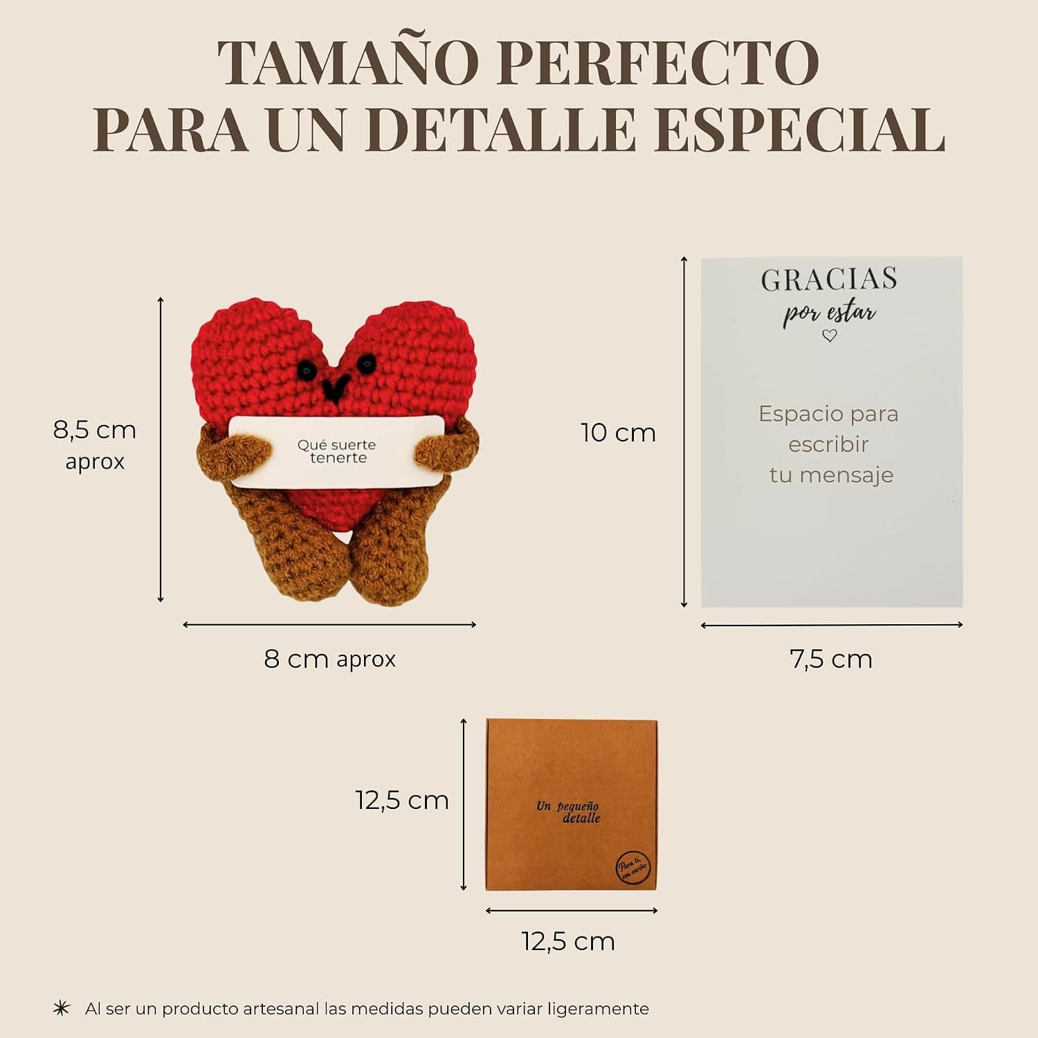 Corazón de crochet con tarjeta personalizable, foto 2