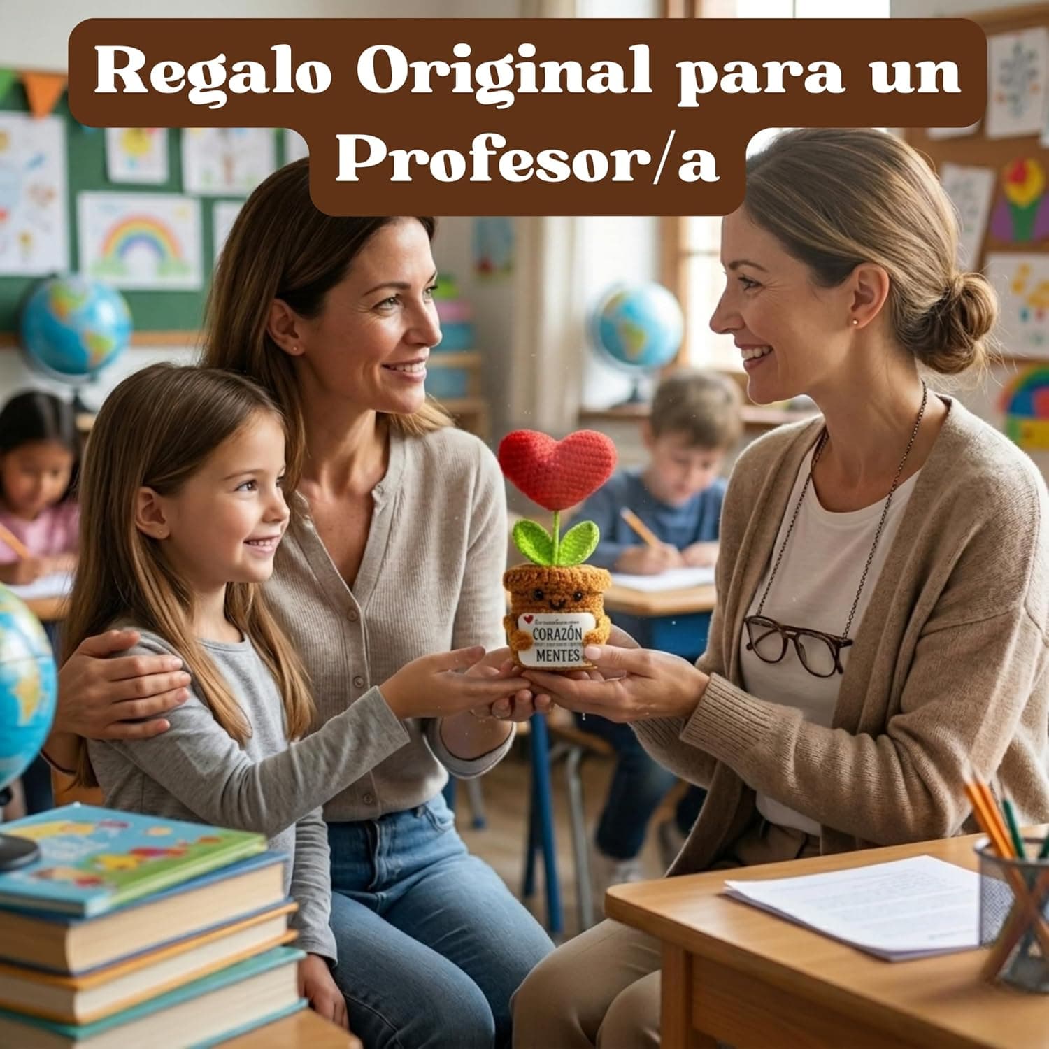 Corazón de ganchillo para profesora, foto 2