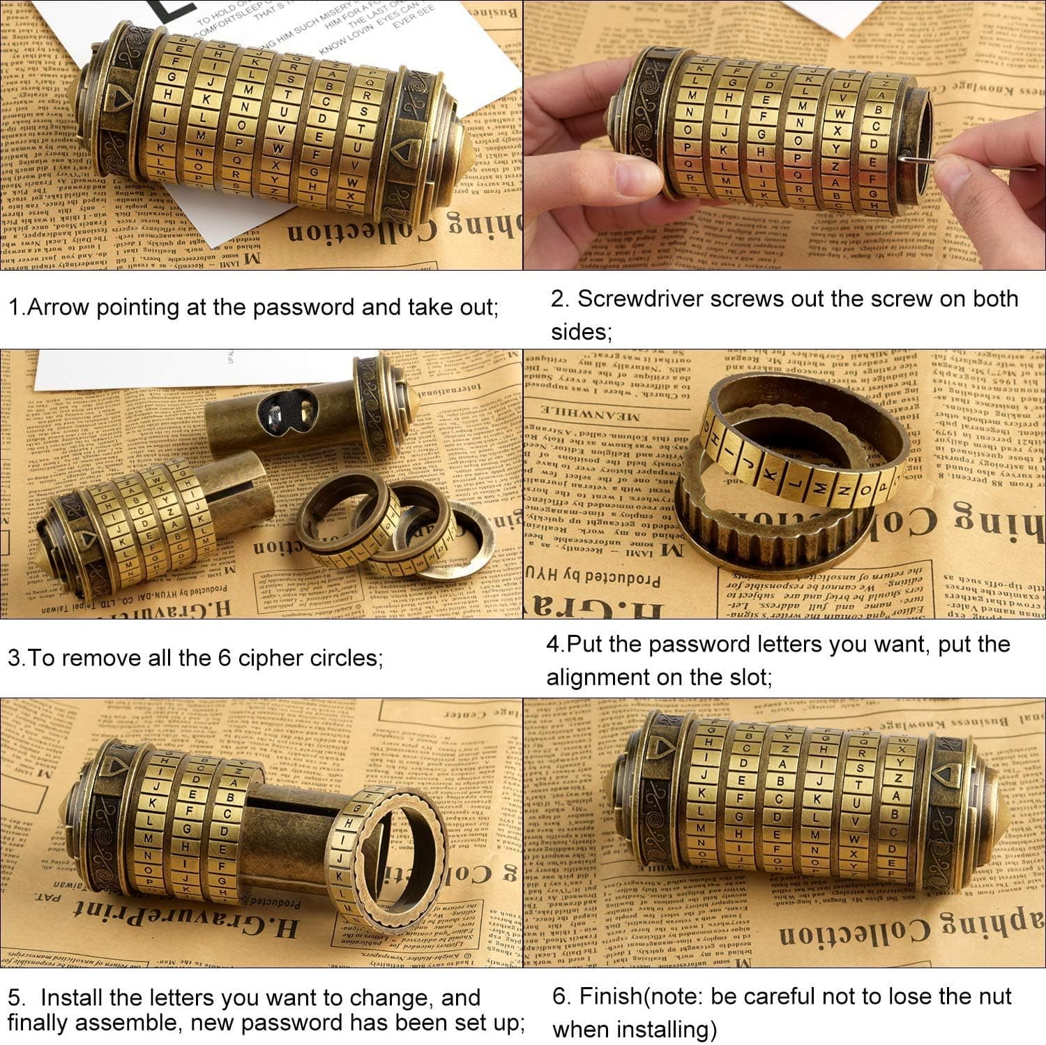 Criptex Da Vinci Mini, de Tuparka, con anillos incluidos, foto 3