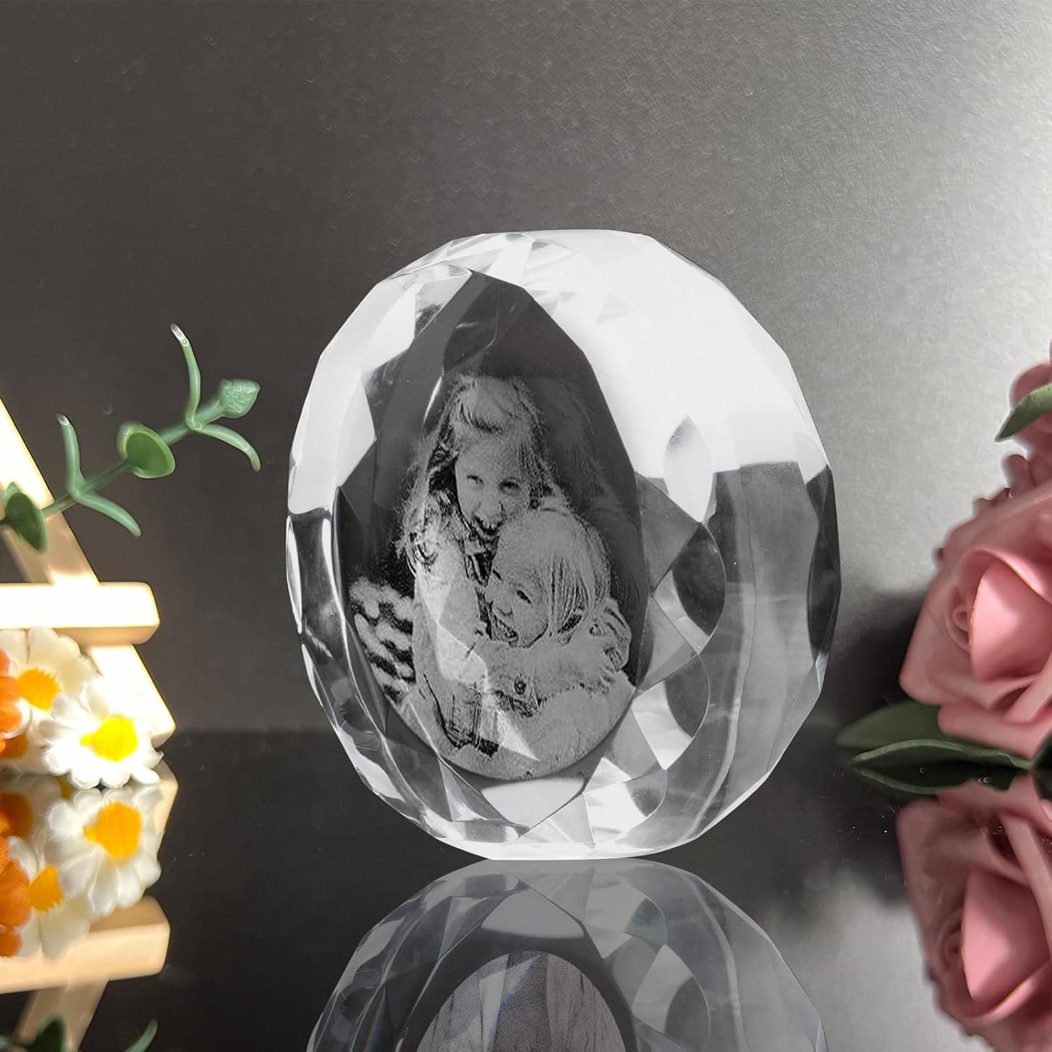 Cubo de Cristal con Foto Grabada en 2D o 3D, foto 3