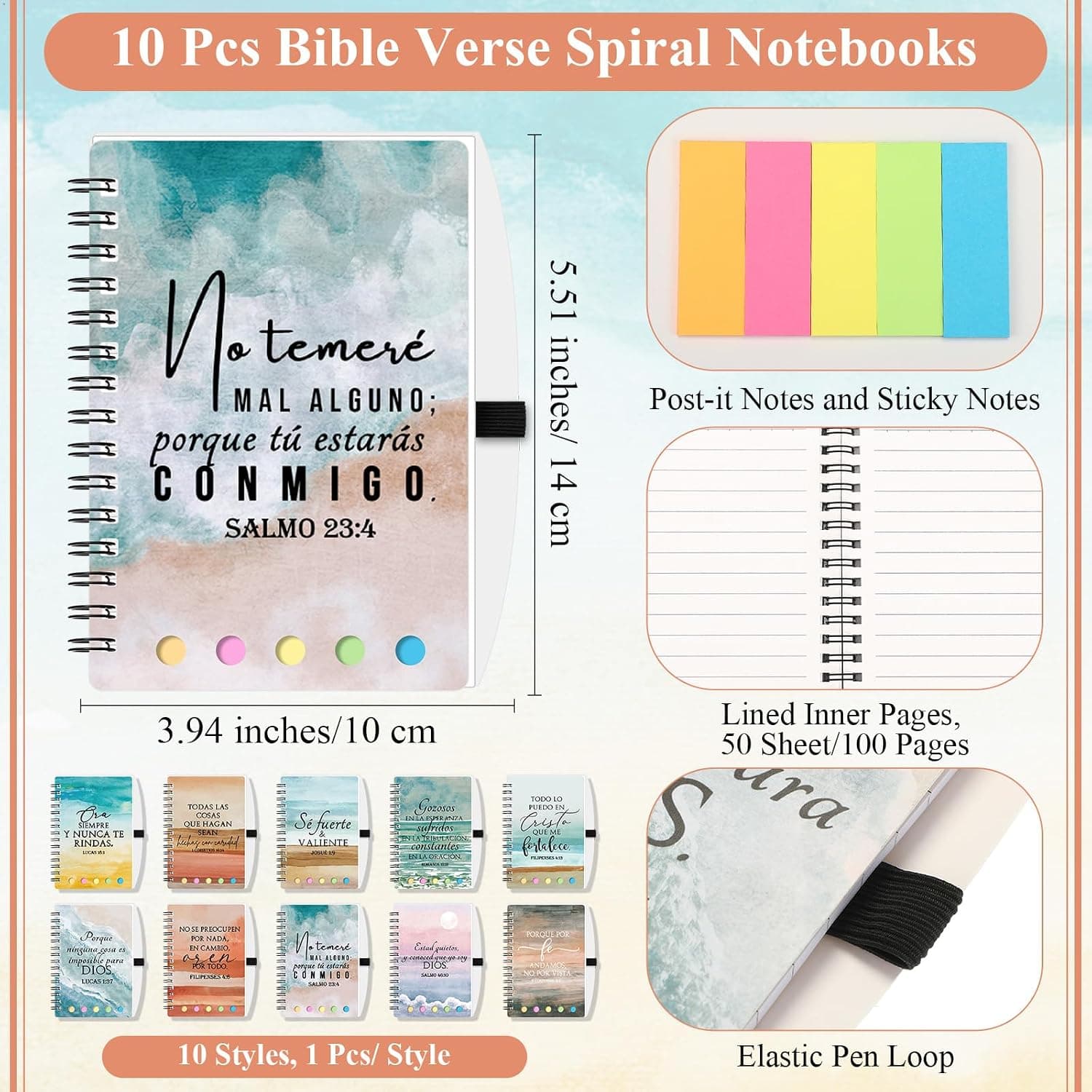 Set de cuadernos con versículos bíblicos Feifeiya, foto 2