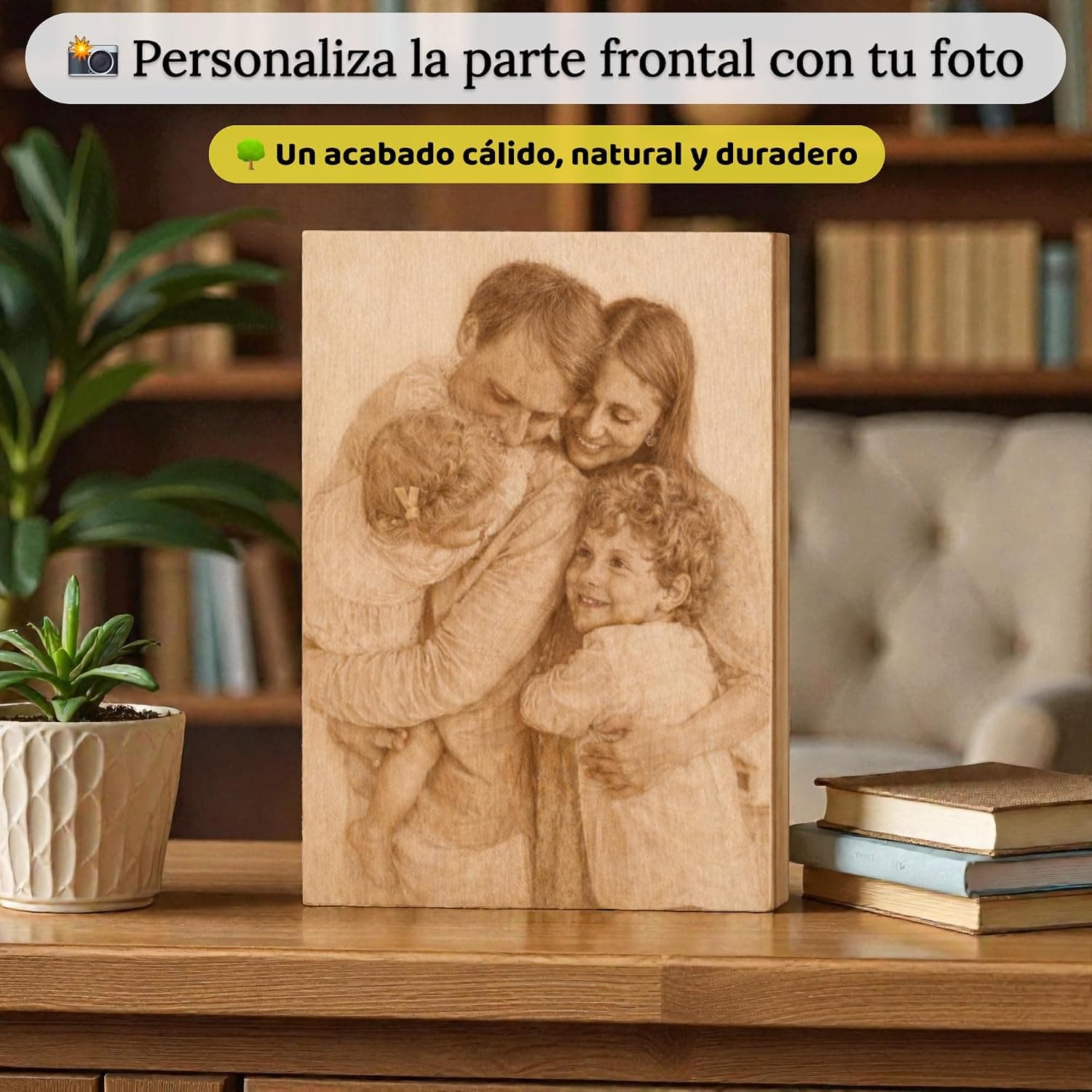 Cuadro de madera con foto grabada al láser, foto 3