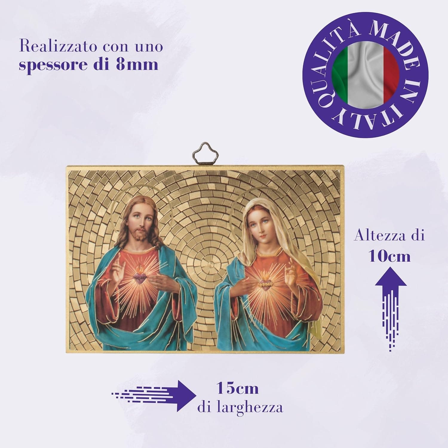 Fratelli Bonella Cuadro de los Sagrados Corazones, 10 x 15 cm, foto 3