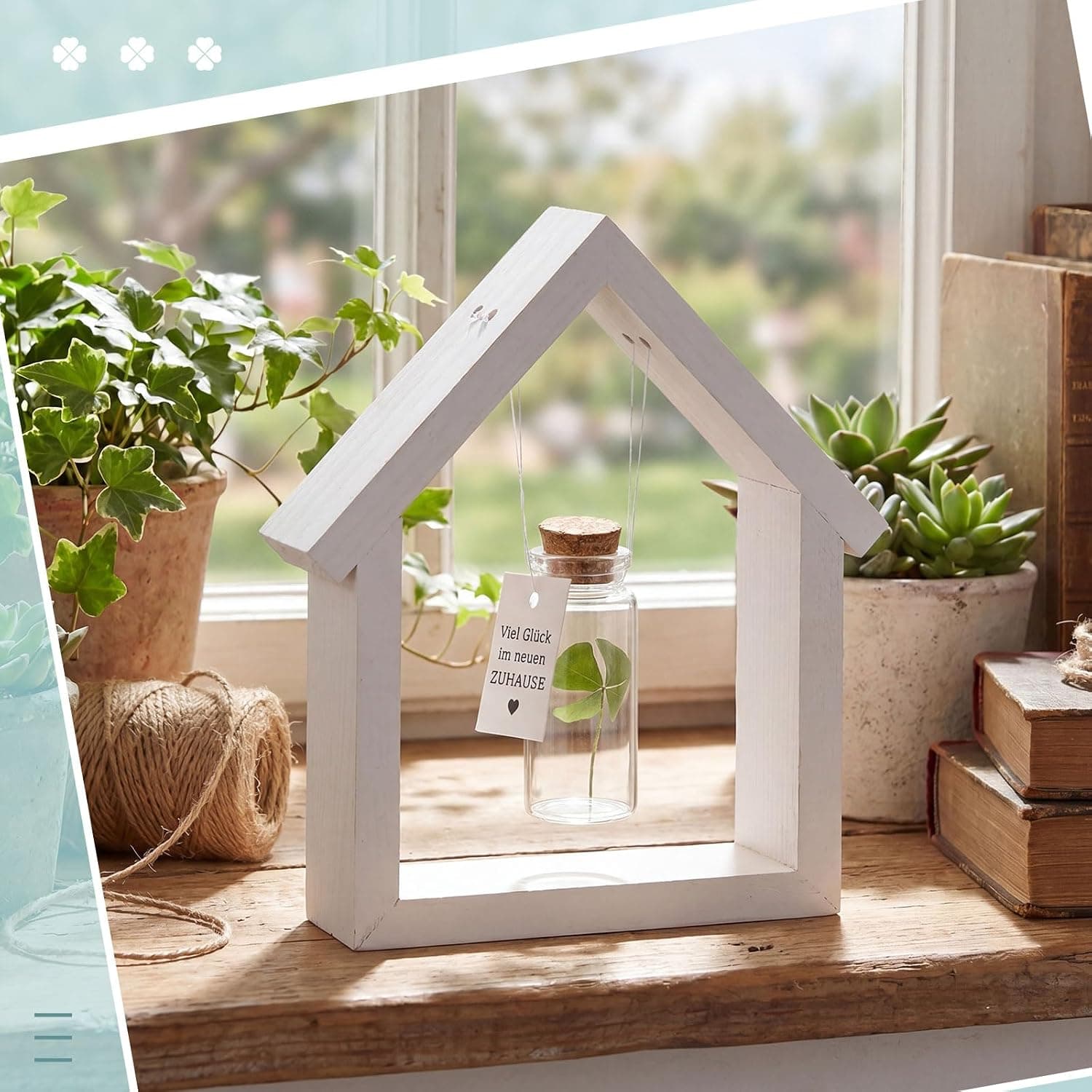Decoración de madera con trébol para nuevo hogar, foto 3