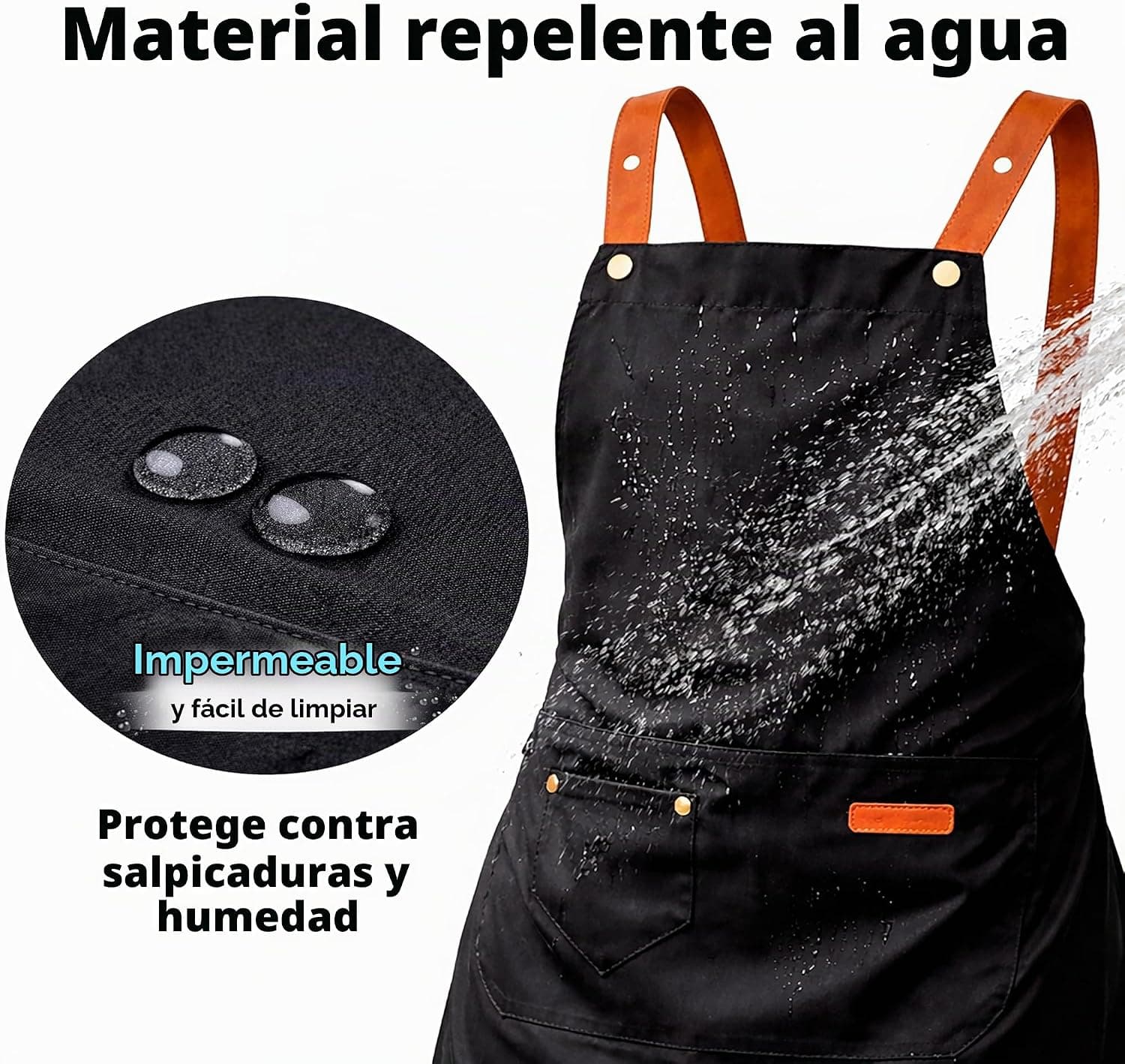 Detalle del bolsillo delantero y el broche metálico de la correa