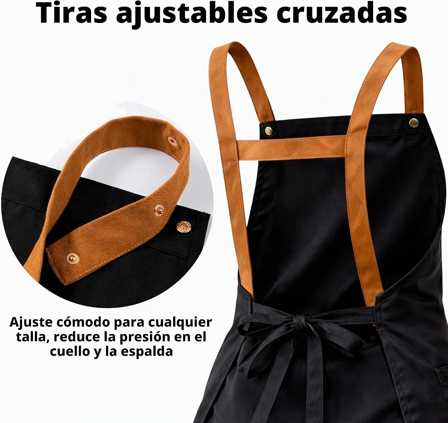 Delantal impermeable ajustable con dos bolsillos, foto 3
