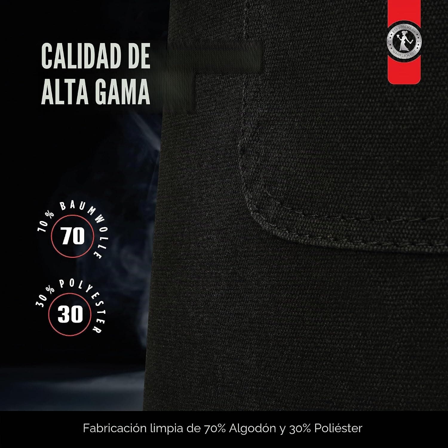 Delantal de Parrilla con Detalles de Cuero, foto 3