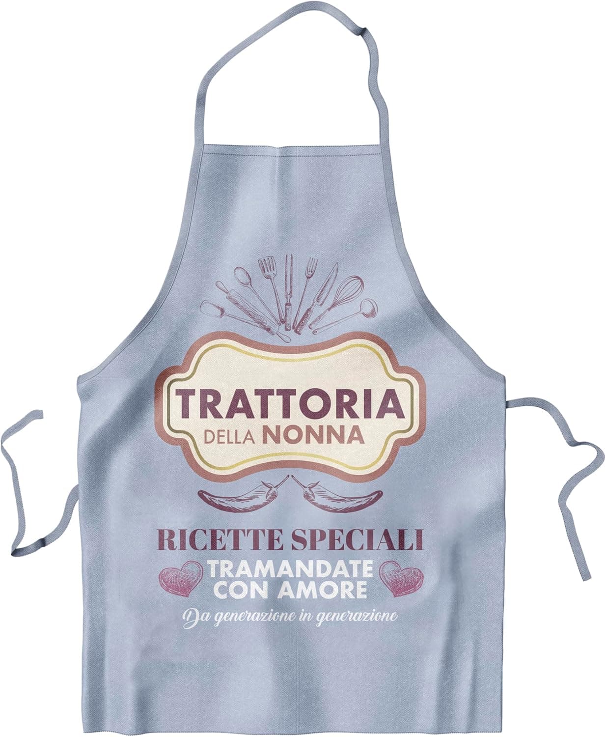 Delantal de cocina con el rótulo "Trattoria de la abuela"