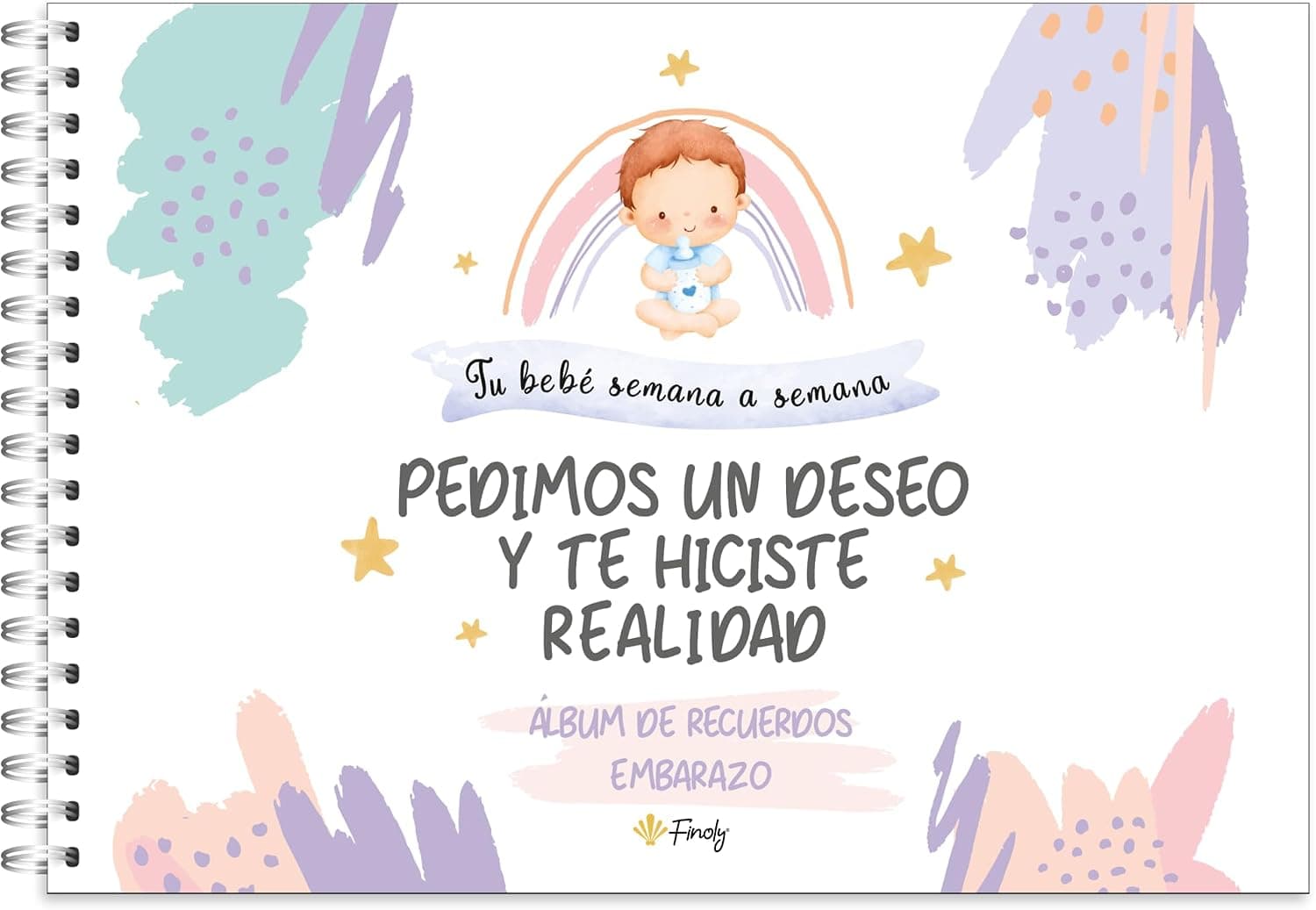 Diario de embarazo con espacio para fotos y pegatinas