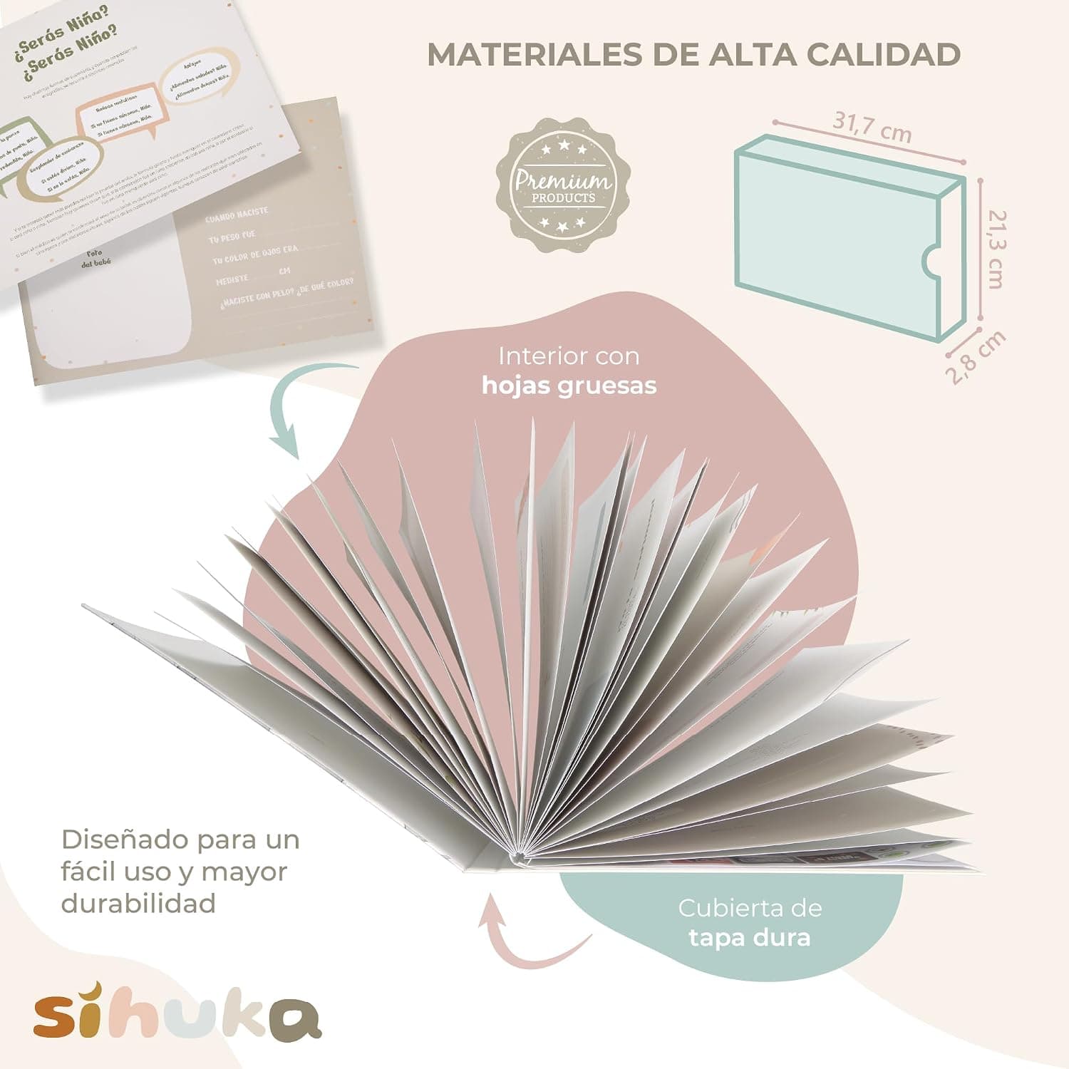 Diario de embarazo con tapa dura y funda protectora, foto 2