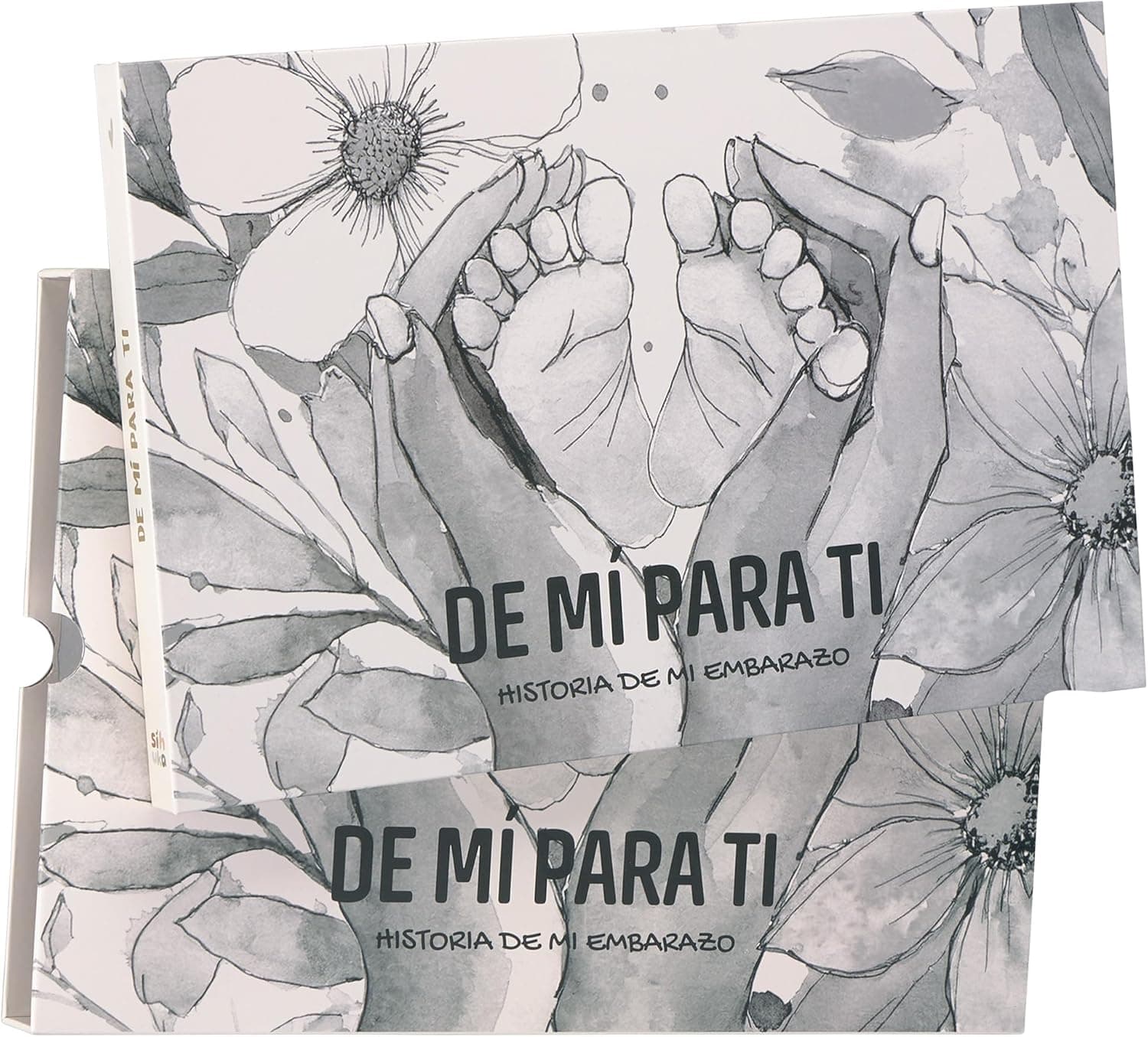 Diario de embarazo con tapa dura y funda protectora