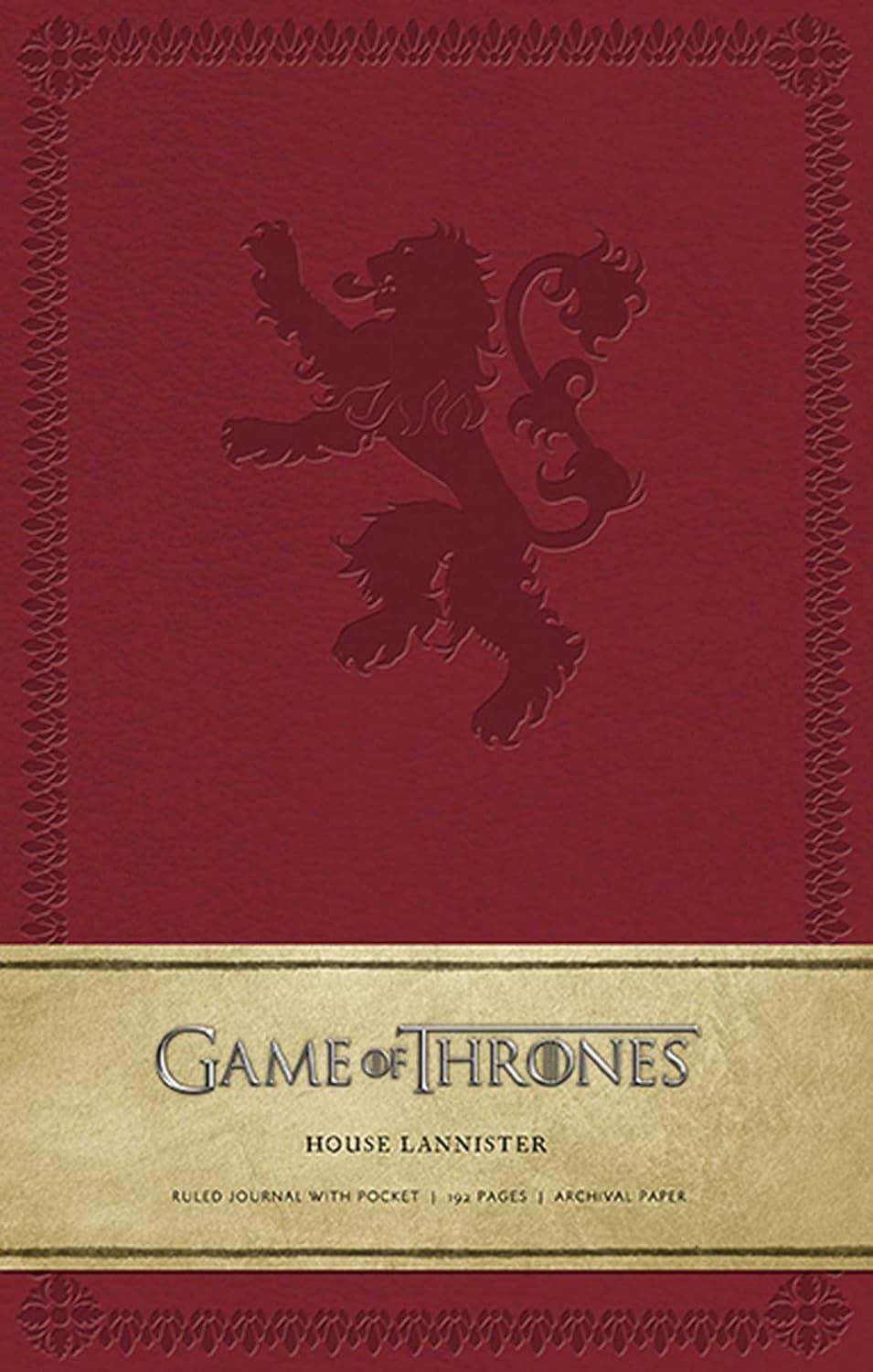 Diario de tapa dura con el escudo de la Casa Lannister de Juego de Tronos