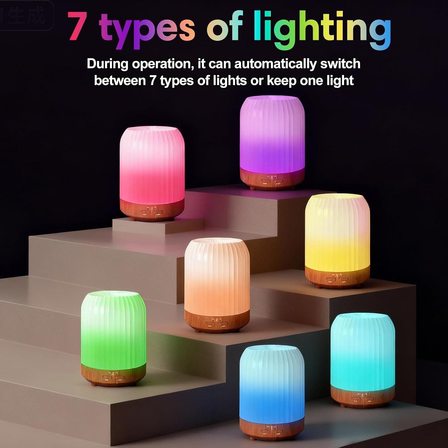 Difusor de aceites esenciales con luces de 7 colores, foto 3