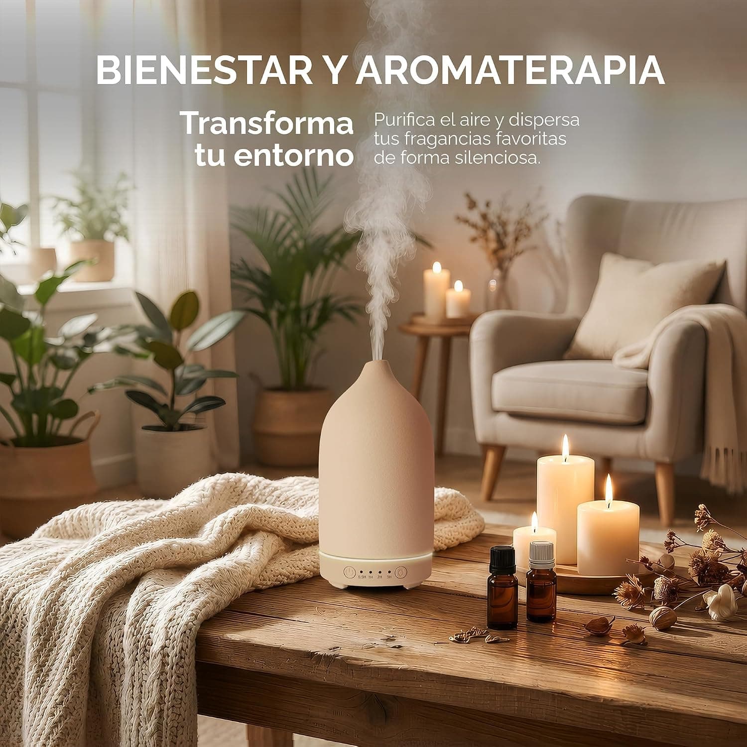 Difusor de aromas de cerámica con luz LED, foto 3