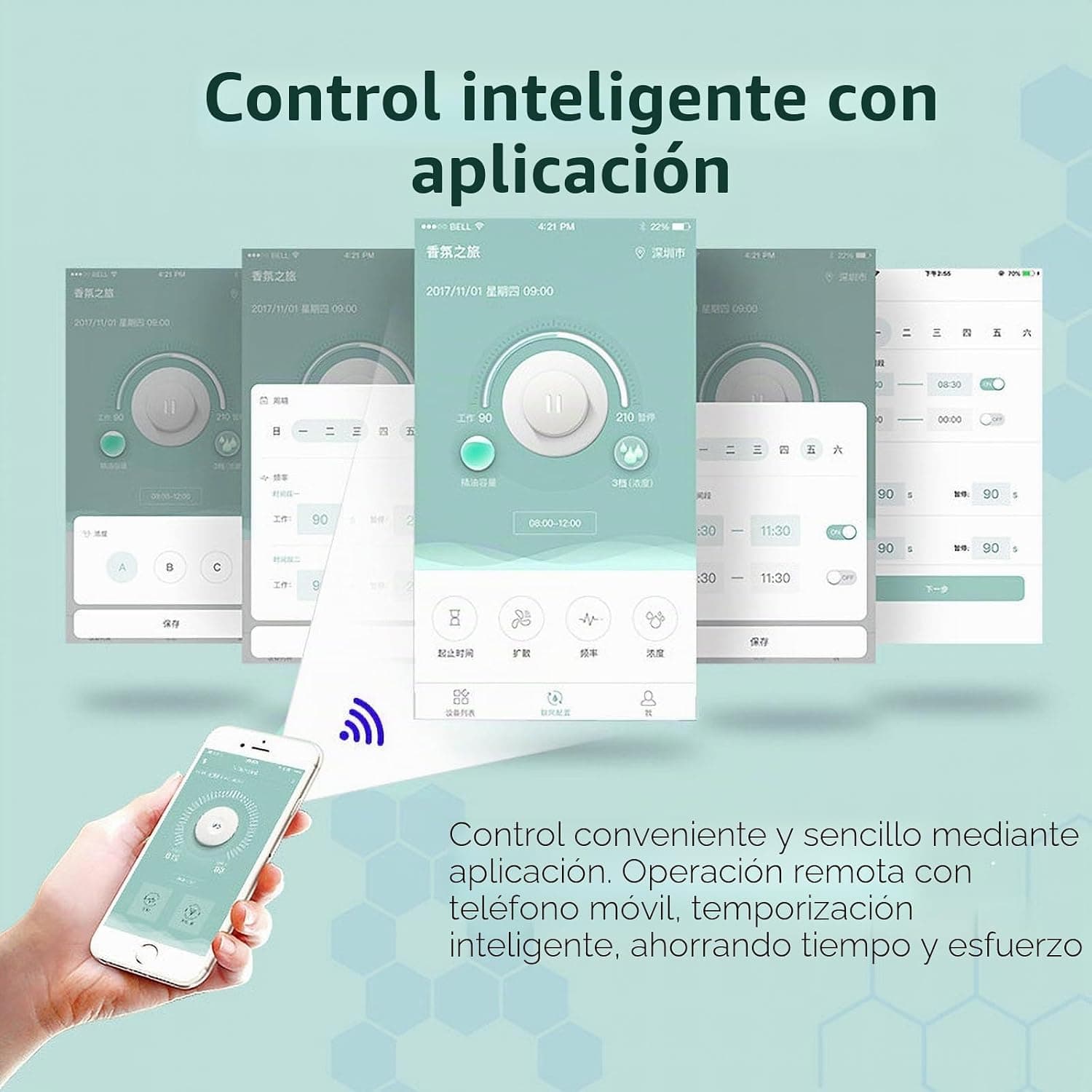 Difusor de aromaterapia sin agua con Bluetooth y Wifi, foto 3