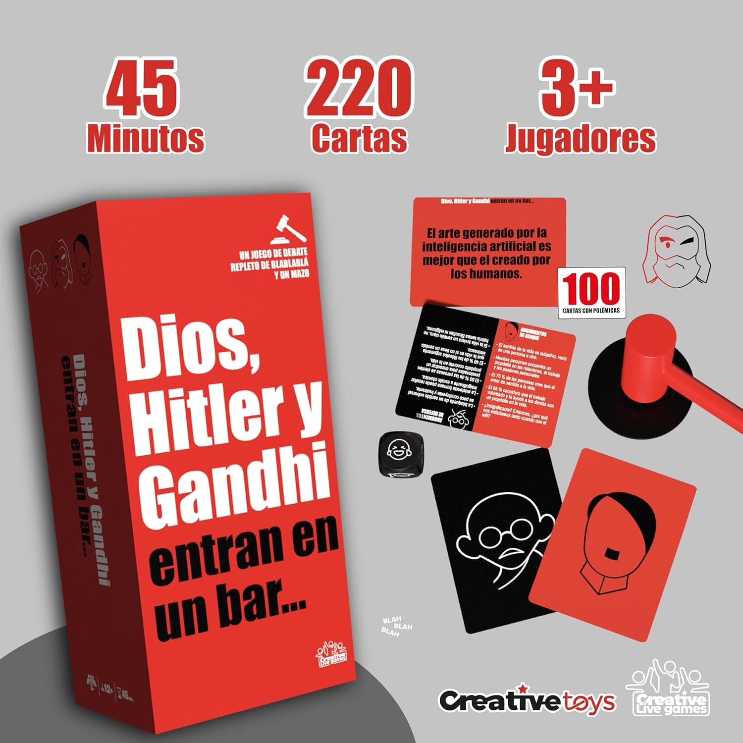 Cartas de personajes y de debate del juego