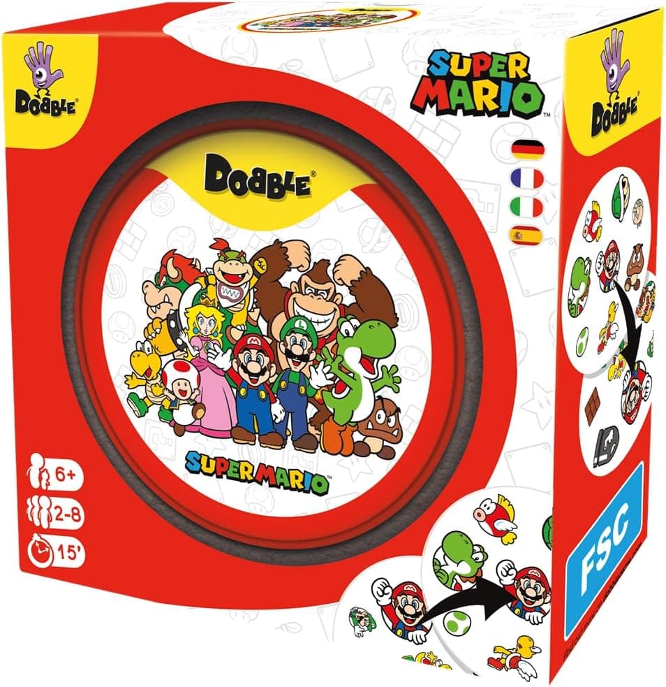 Caja de hojalata del juego Dobble Super Mario