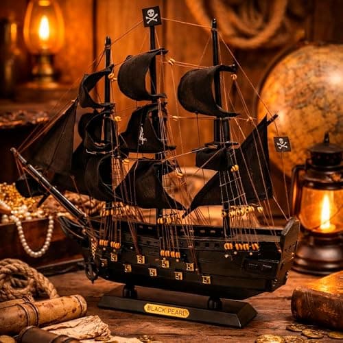 Velas negras del barco pirata Black Pearl