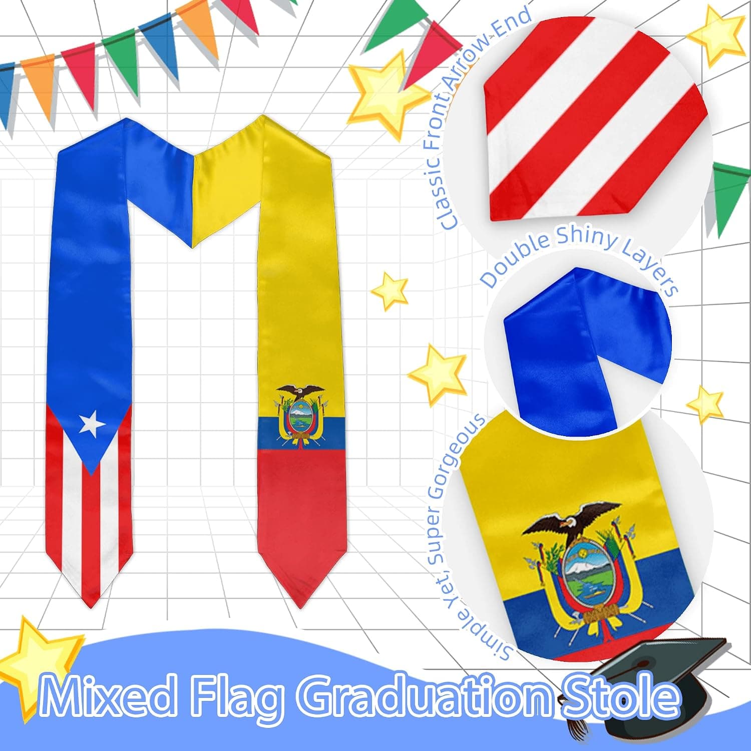 Estola de graduación con banderas de países, de FWJZDSP, foto 2