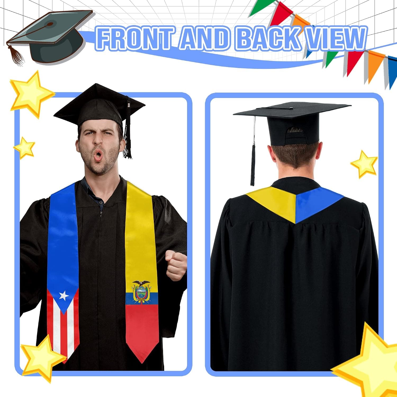 Estola de graduación con banderas de países, de FWJZDSP, foto 3