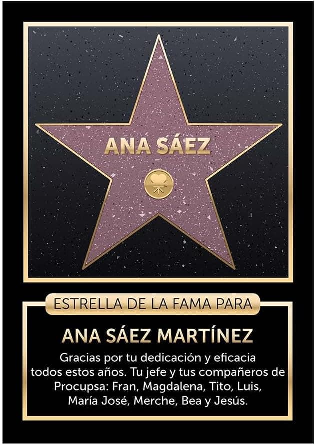 Placa decorativa personalizada de la Estrella de la Fama de Hollywood