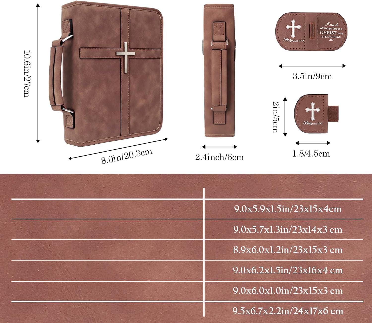 Estuche de cuero para la Biblia con cremallera, foto 2