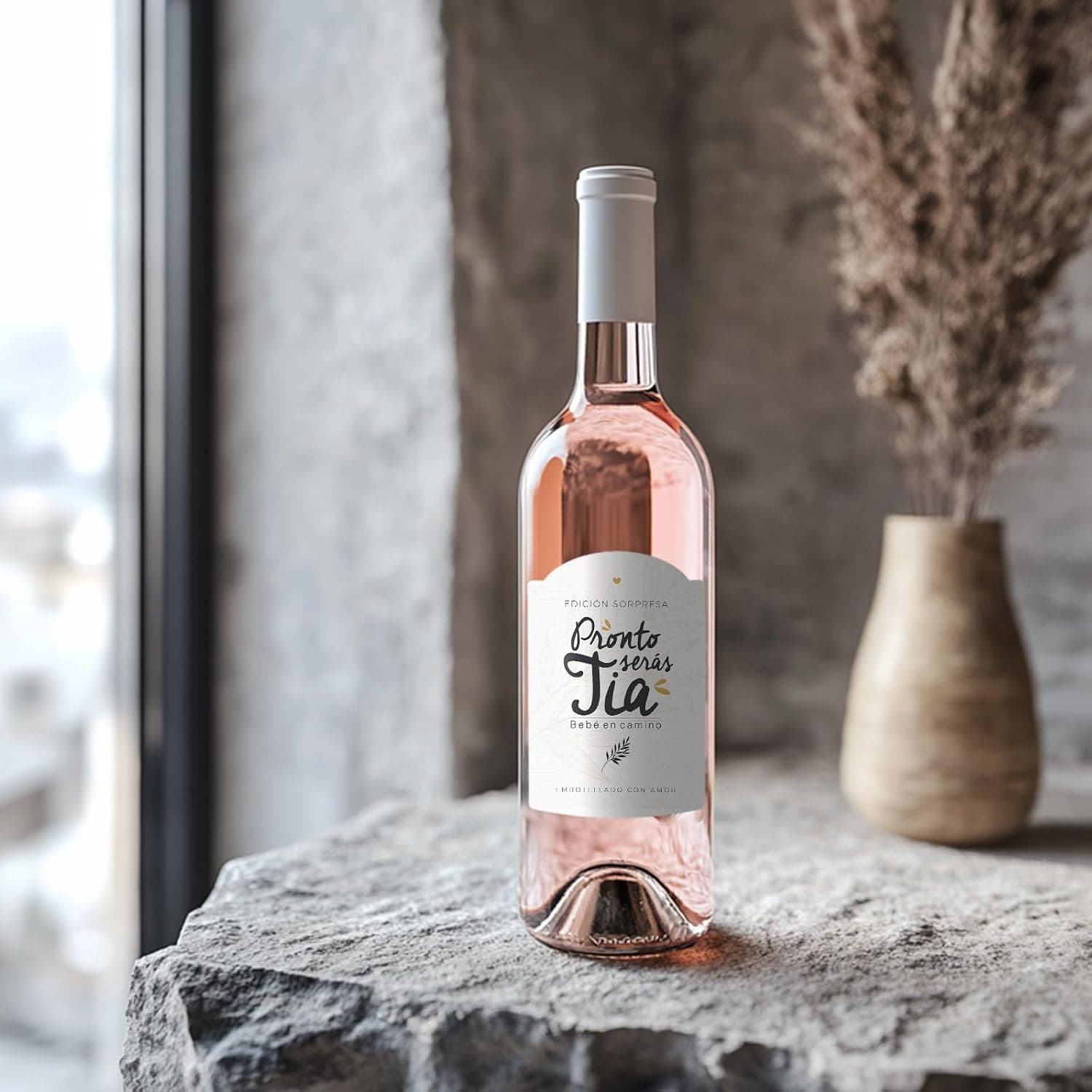 Etiqueta de vino «vas a ser tía», anuncio de embarazo, foto 2