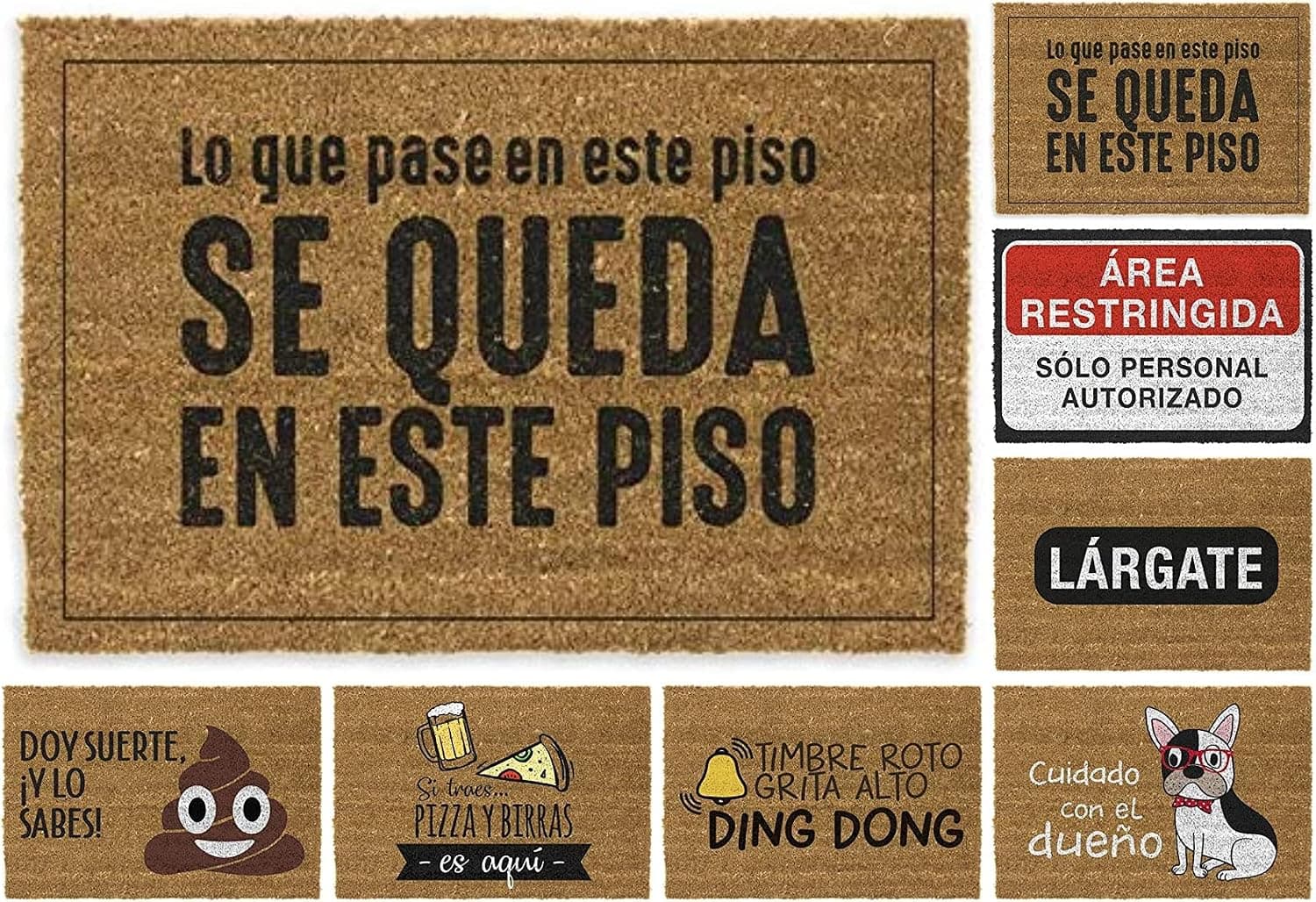 Felpudo de coco «lo que pasa en el piso», de Tienda Eurasia, foto 2