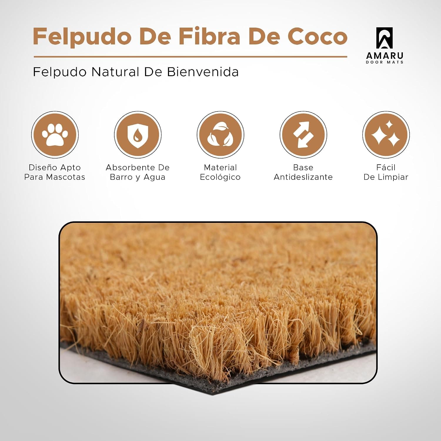 Felpudo de entrada con pájaros, fibra de coco, foto 3