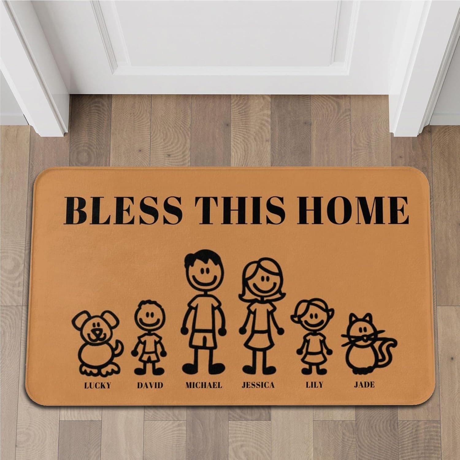 Felpudo personalizado con la familia y las mascotas, de LLLGSH, foto 2