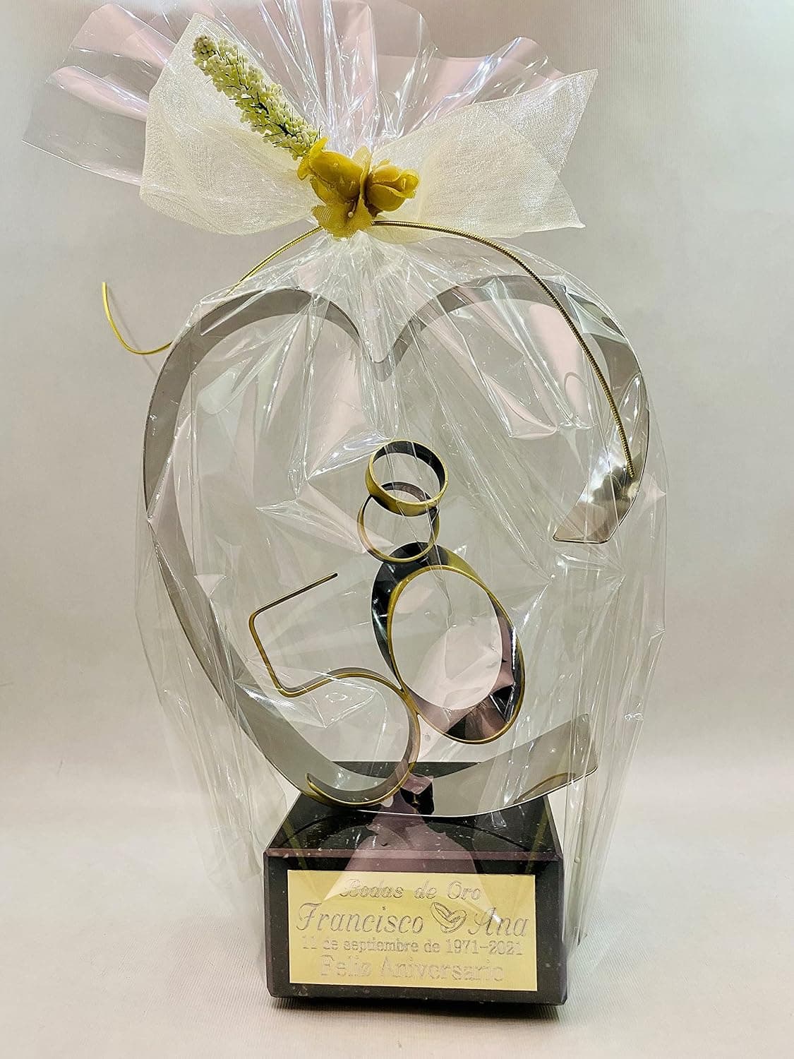 Figura Corazón Grabada para Bodas de Oro con Globos, foto 3