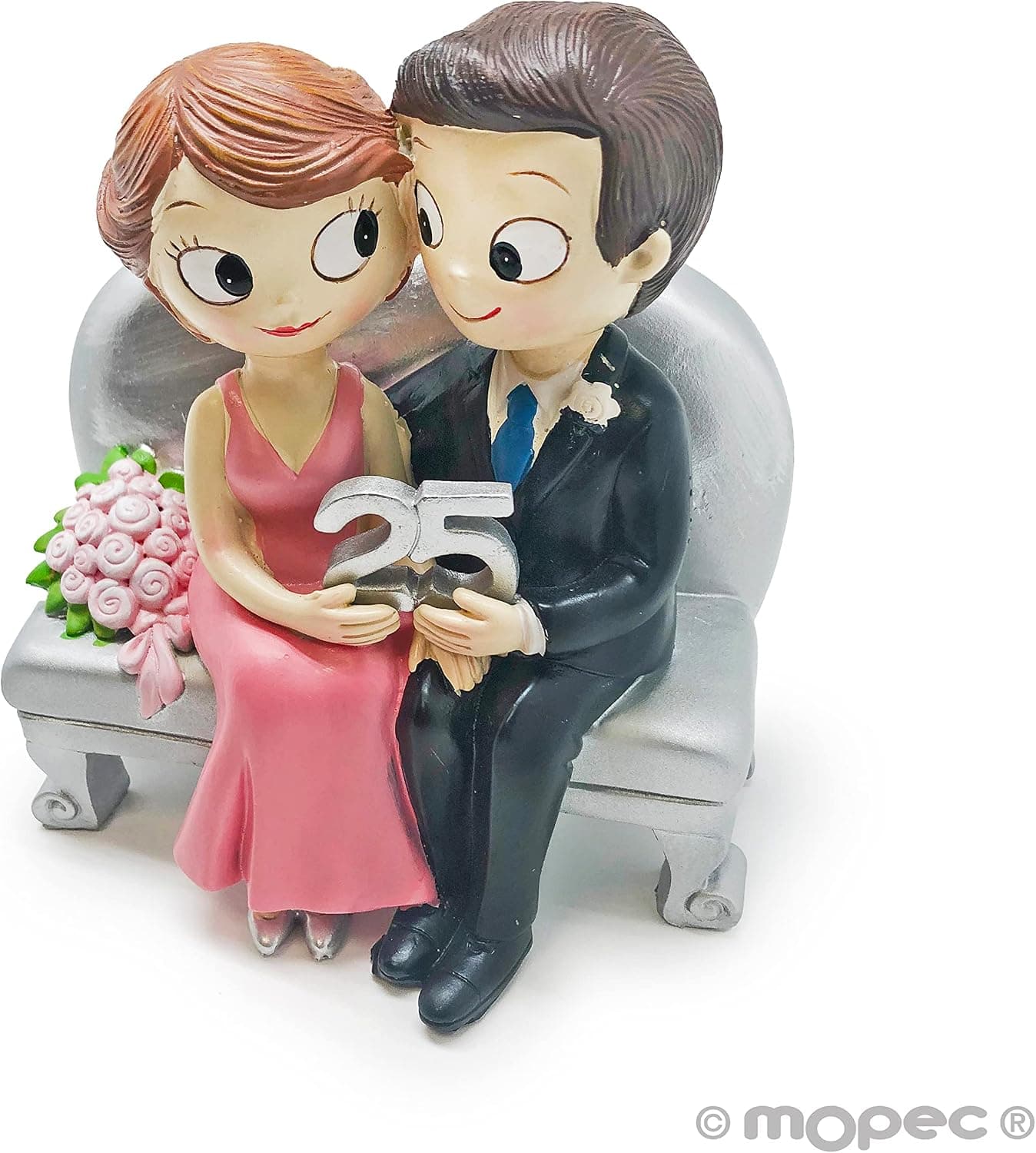 Figura de Novios Sentados para Bodas de Plata, foto 3