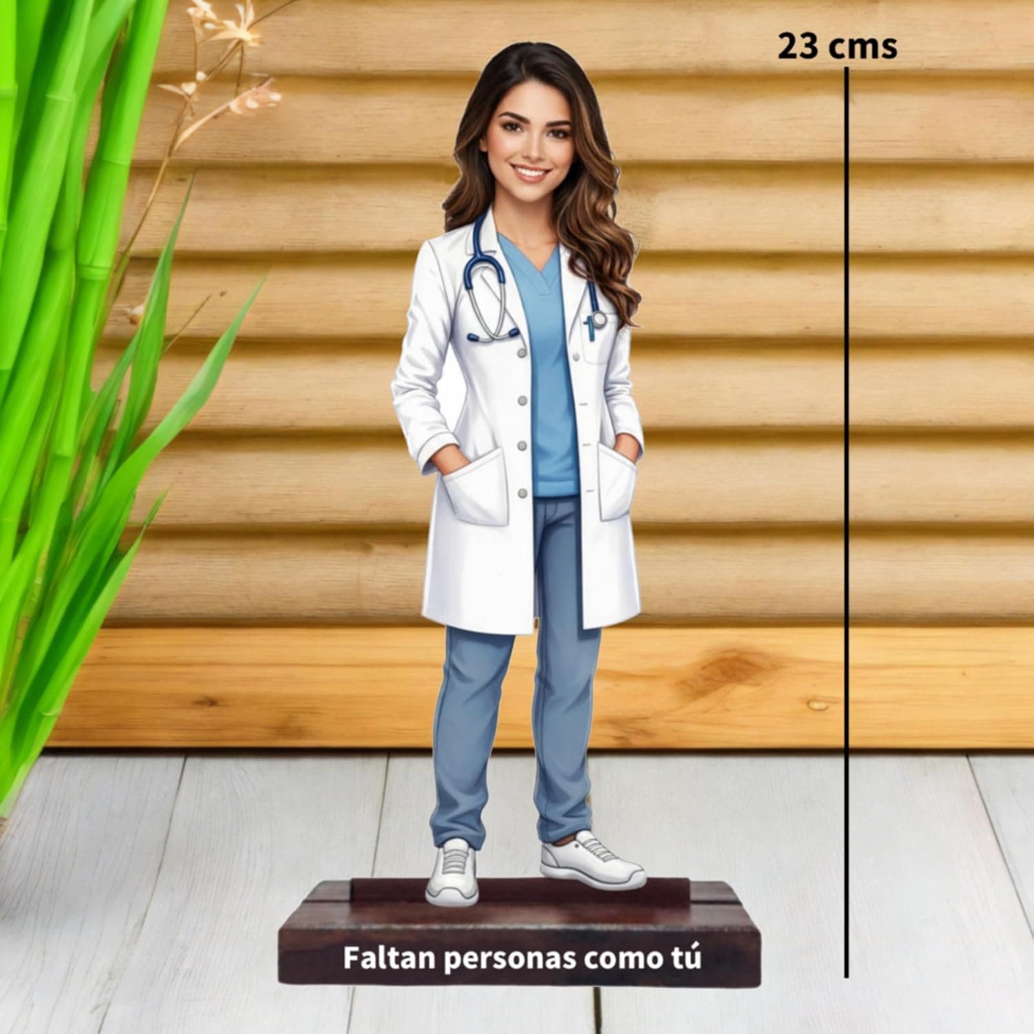 Figura personalizada con foto de enfermera en madera, foto 2
