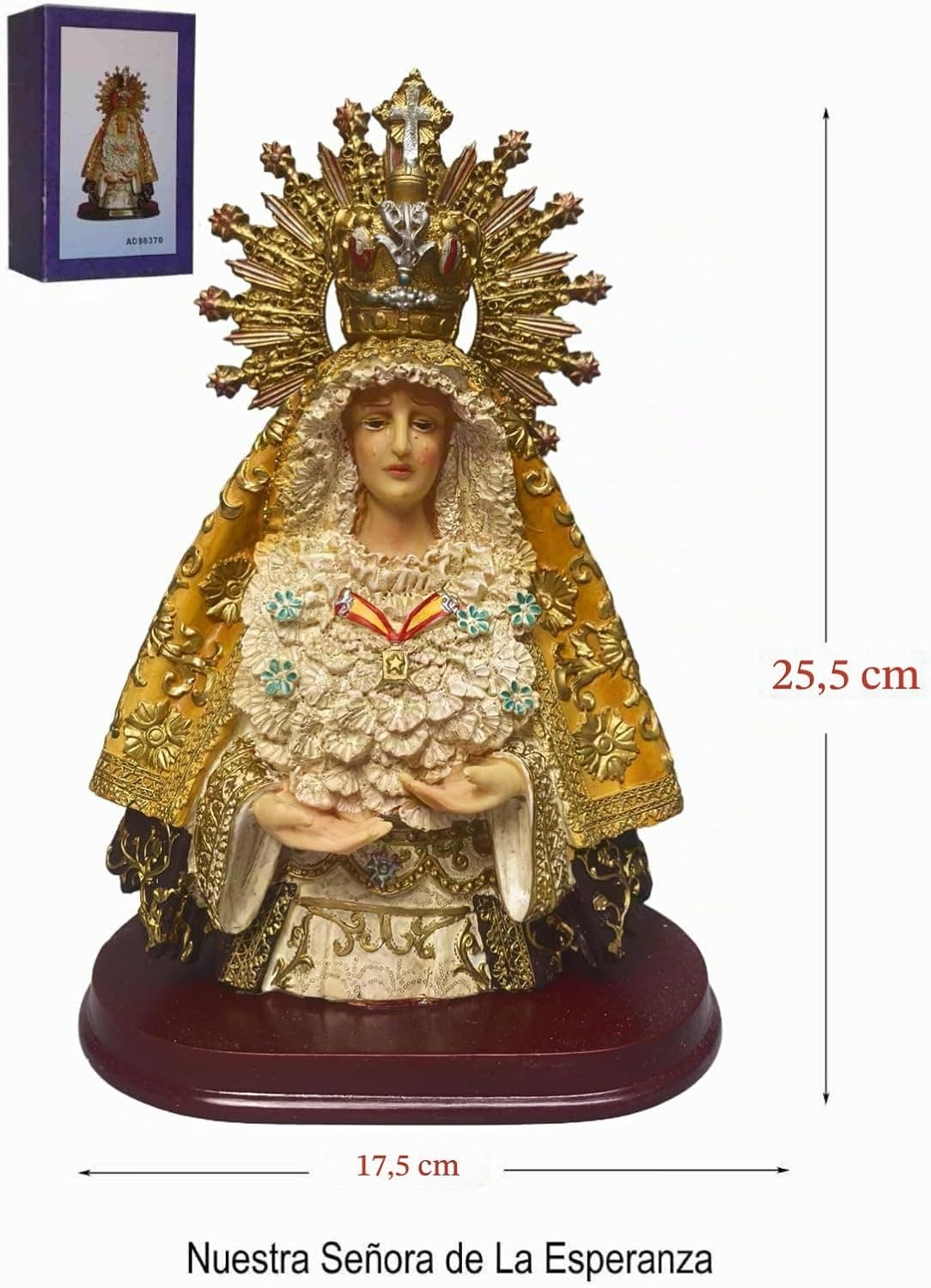 Figura de la Virgen Esperanza Macarena de 25 cm, foto 2