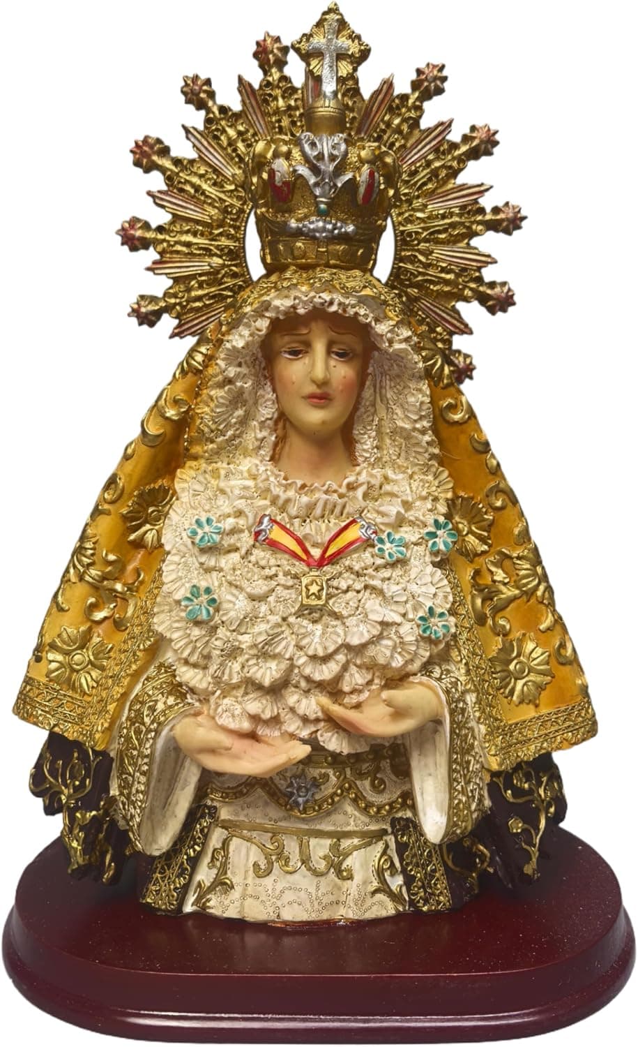 Figura de la Virgen Esperanza Macarena de 25 cm pintada a mano