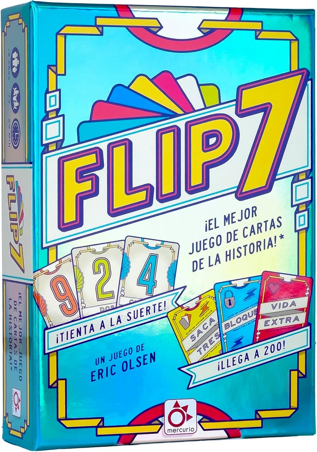 Caja del juego de cartas Flip 7 de Mercurio