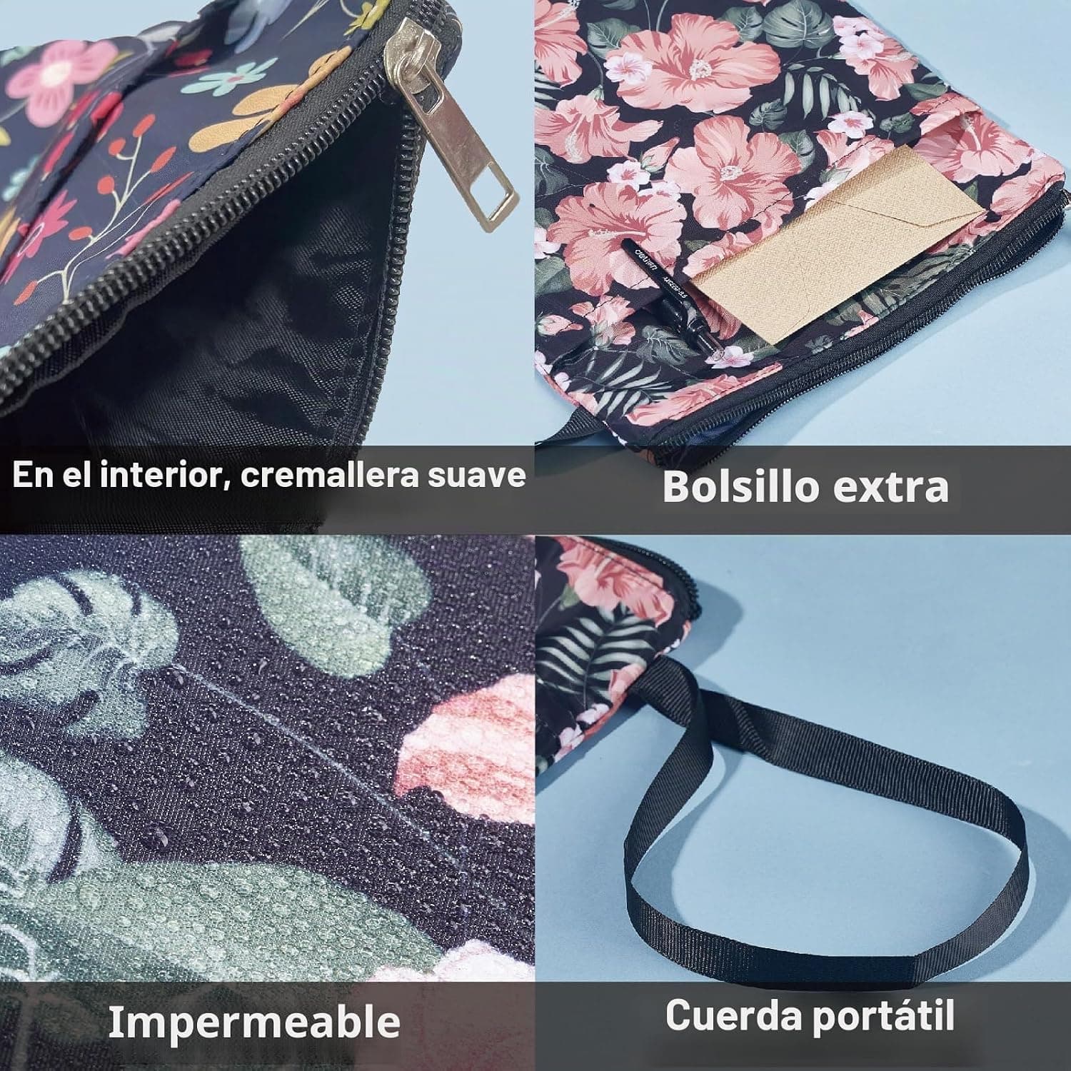 Funda de libro con gato negro y luna, con cremallera, foto 3