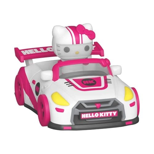Detalle del coche de carreras de Hello Kitty