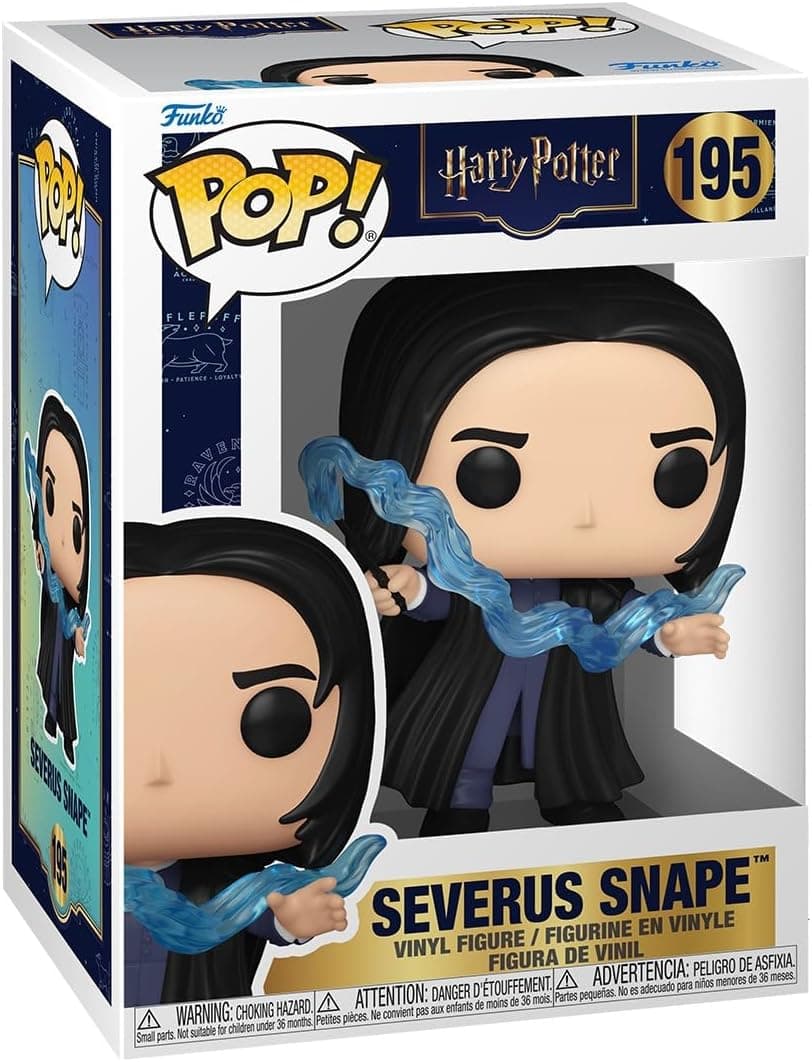 La caja del Pop número 195 de Harry Potter, con la ventana transparente y la figura dentro